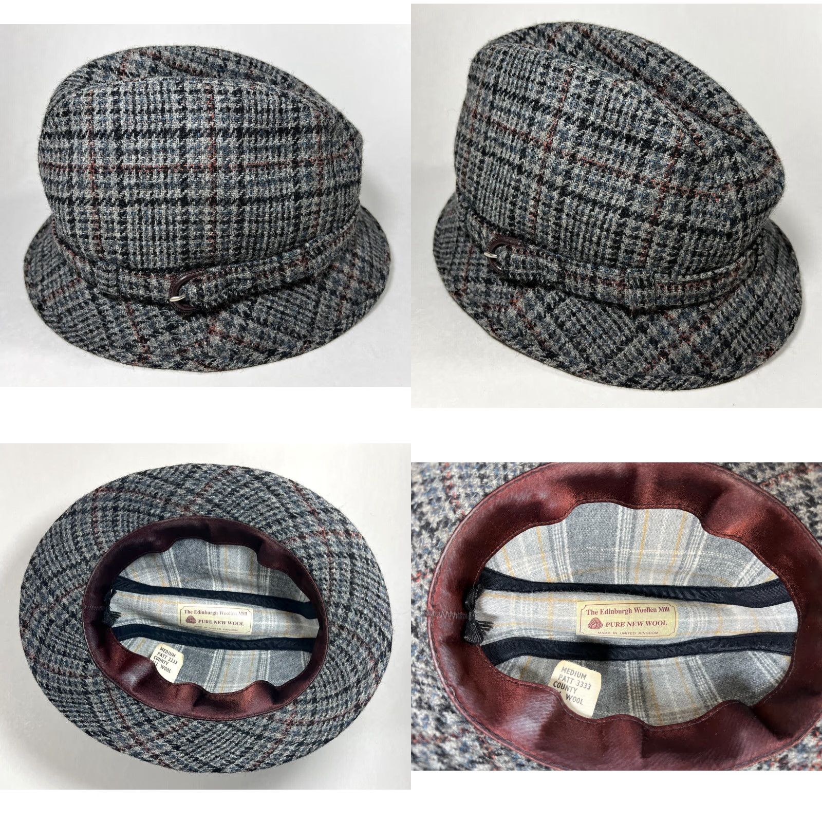 Vintage VINTAGE The Edinburgh Woollen Mill Men’s Fedora Hat Plaid Wool Made in UK Medium Gray Mens Fedora Hat Size ONE SIZE - 9 Thumbnail