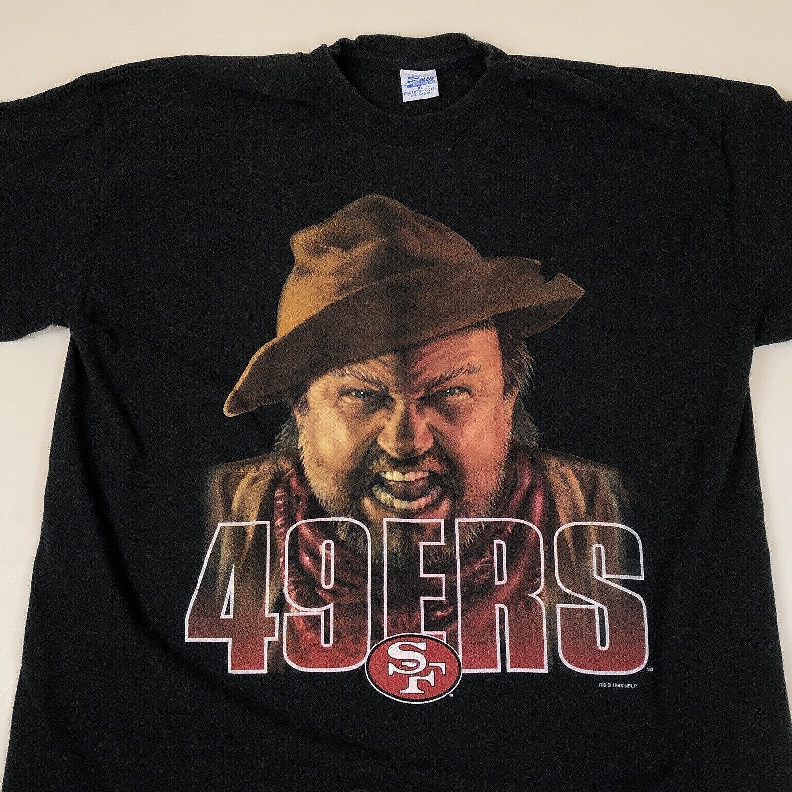 NFL × Salem Sportswear × Vintage Vintage Salem San Francisco 49ers Gold Miner Black NFL T-Shi Size US XL / EU 56 / 4 - 2 Thumbnail
