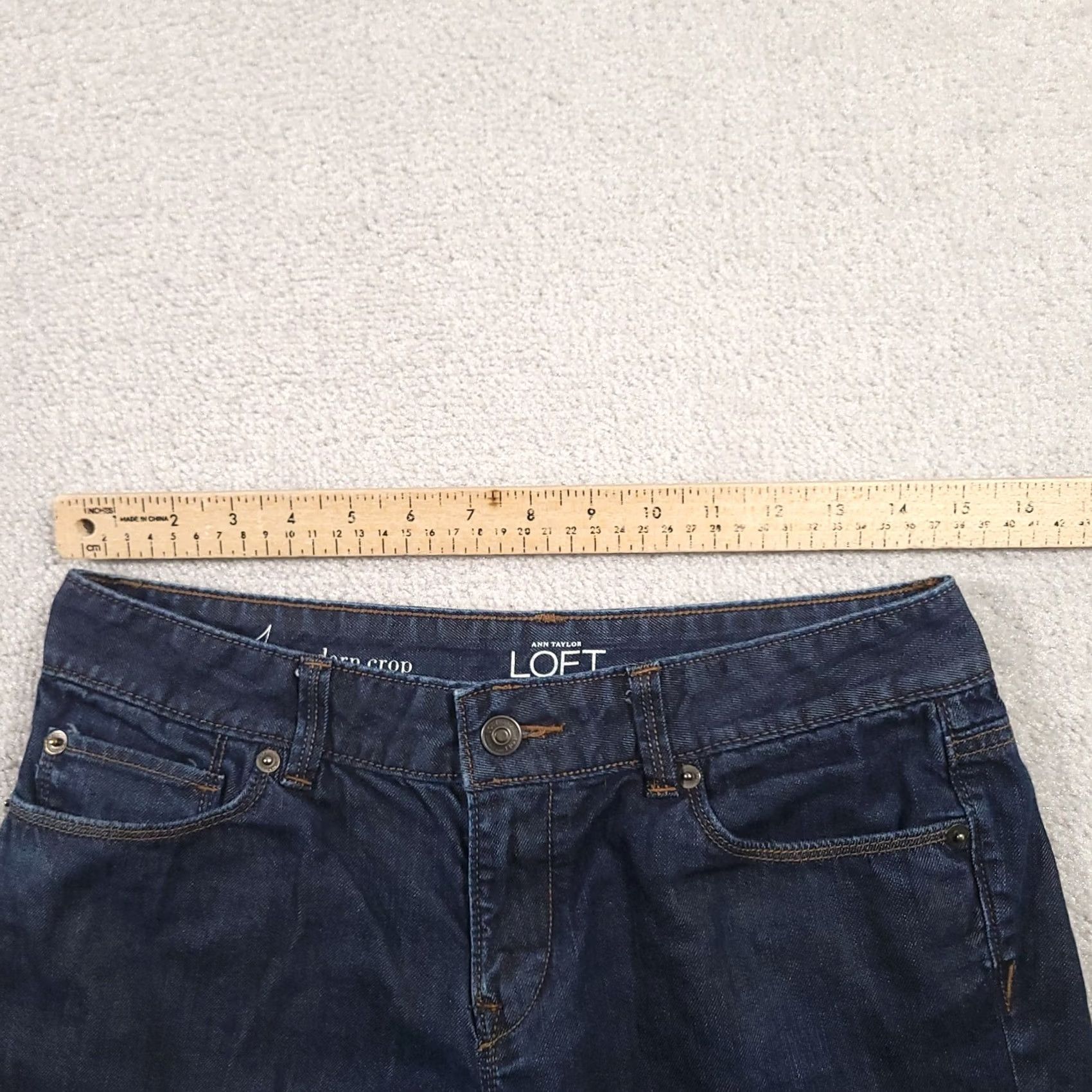 Loft VINTAGE: No not vintage; Ann Taylor Loft Low-Rise Modern Cropped-Leg Women's Size 4 Blue Denim Jeans Size 27" / US 4 / IT 40 - 3 Thumbnail