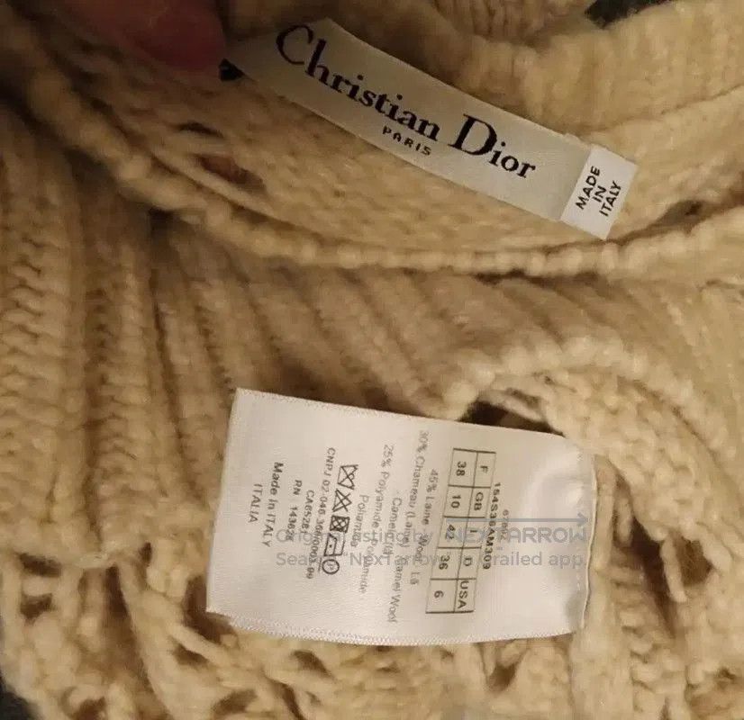 Dior Dior Cream Lace Short Sleeve Pullover Sweater . Size XS / US 0-2 / IT 36-38 - 6 Thumbnail