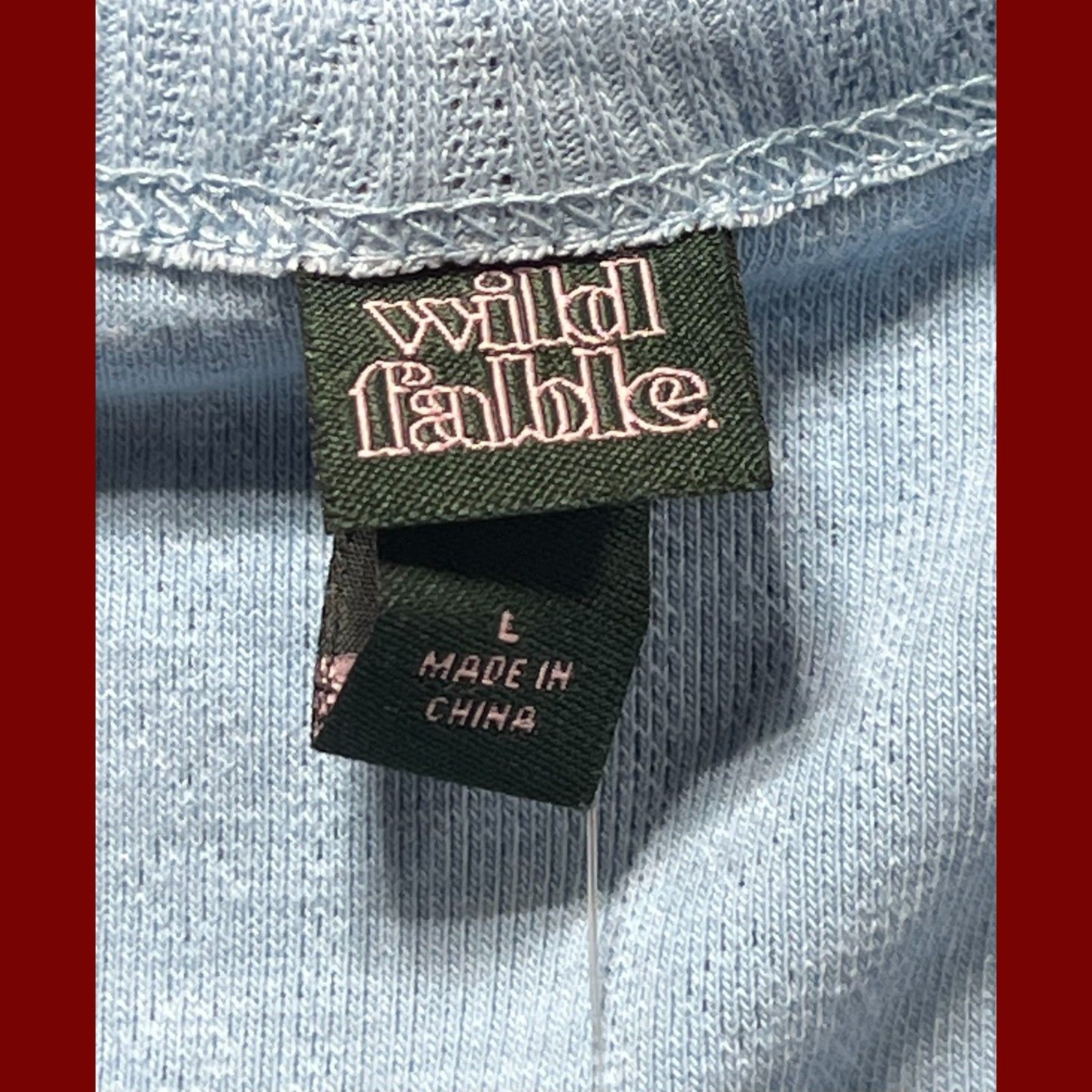 Other Wild Fable - Women's Long Sleeve Square Neck Pointelle T-Shi Size L / US 10 / IT 46 - 12 Thumbnail