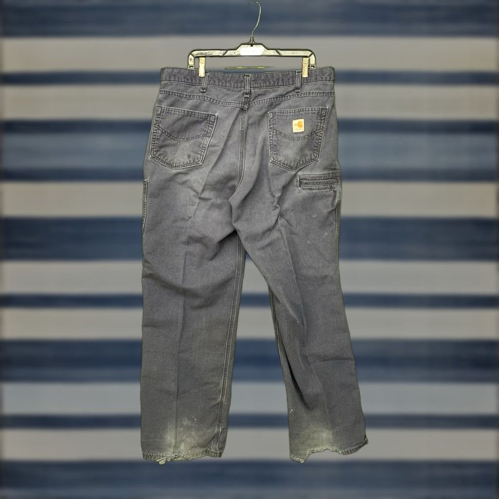Carhartt VINTAGE Carhartt Work Pants Carpenter Style Mens 38x32 Blue Canvas Flame Resistant Workwear Size US 38 / EU 54 - 1 Thumbnail