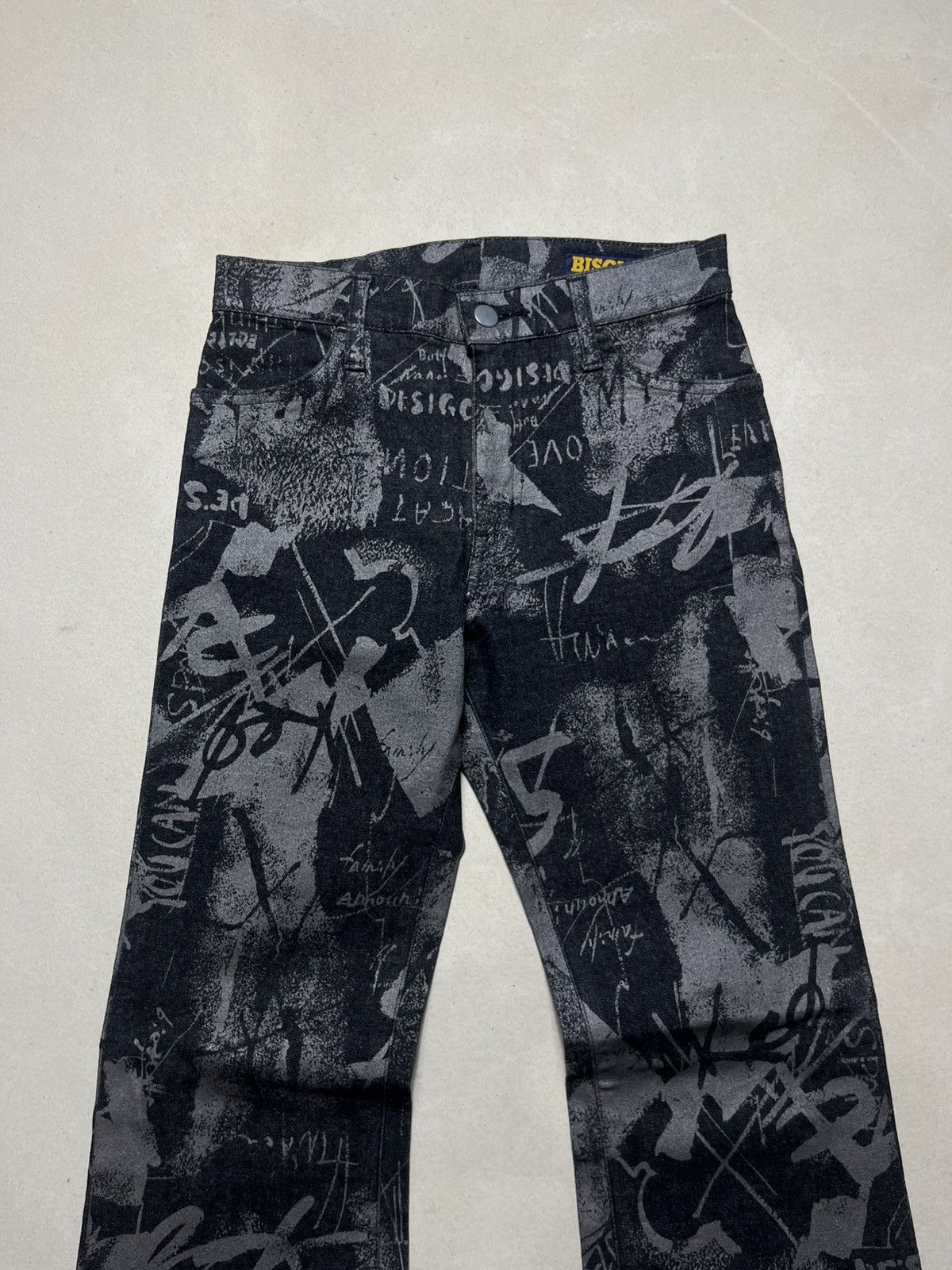Japanese Brand 🔥HOT🔥Y2K Bison Flareed denim AOP Size US 27 - 3 Thumbnail