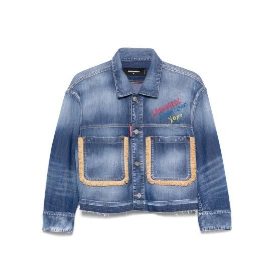 ジャケット DSQUARED2 Woman Jacket Denim S73AM0358 S30341 470 Dsquared2 DSQUARED2 Women Denim Jackets S30341 S73AM0358 470