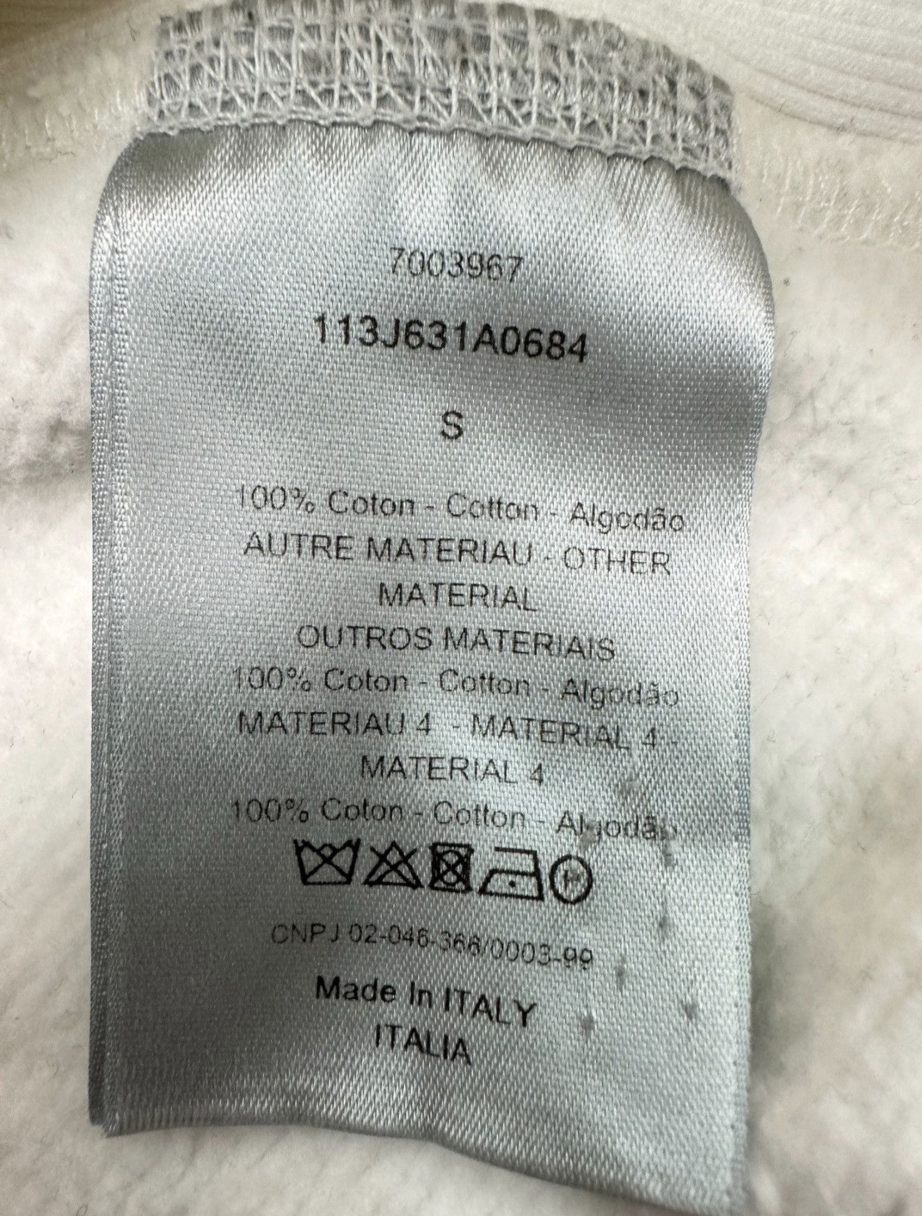 Dior Dior Towel Oblique Hoodie white Sz.S Size US S / EU 44-46 / 1 - 4 Thumbnail