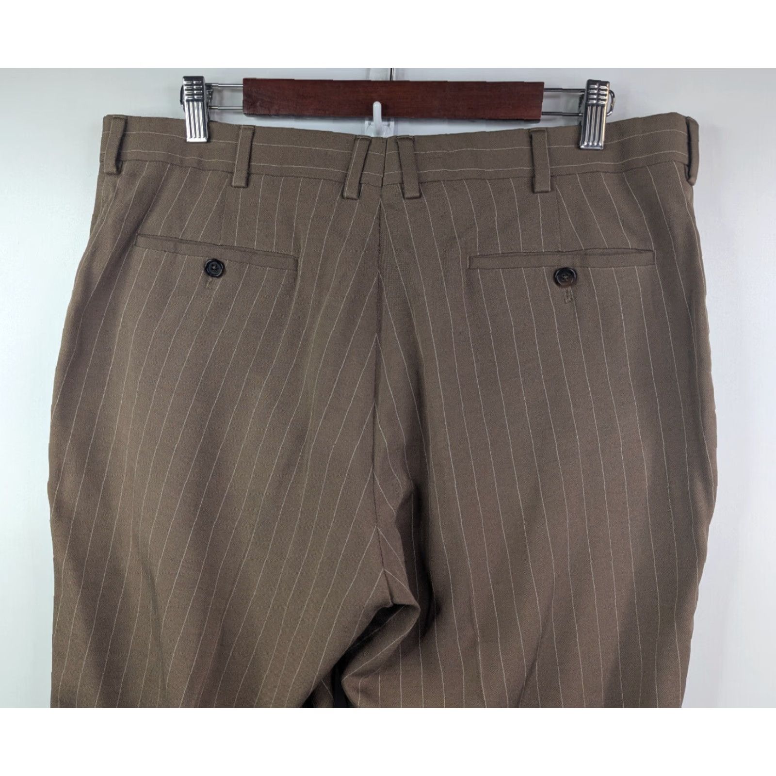 Ralph Lauren Purple Label Ralph Lauren Purple Label Dress Pants Silk Brown Pinstripe 38 Men Size US 38 / EU 54 - 7 Thumbnail