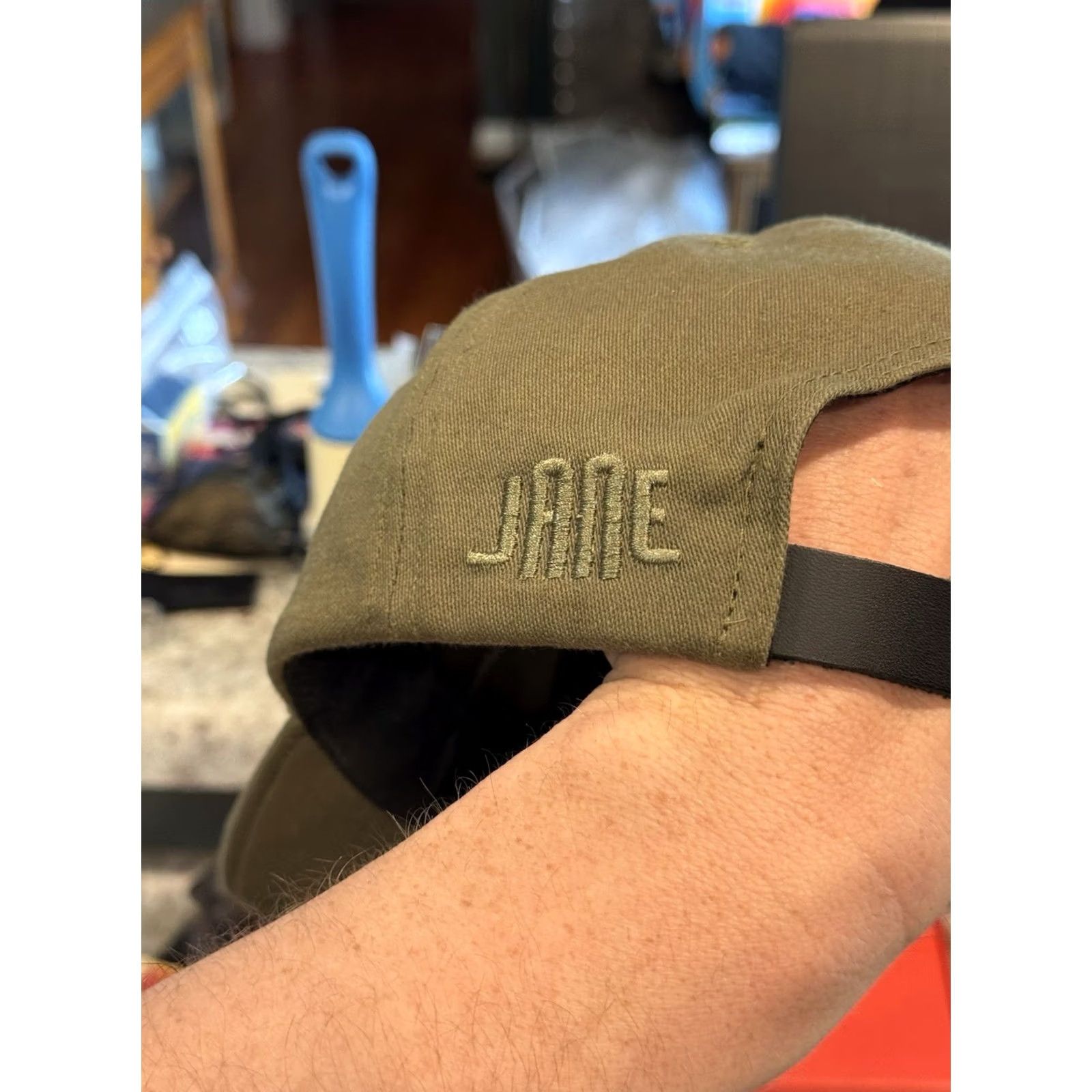 Vintage VINTAGE Jane Motorcycles Bomber Squadron Patch Green Strapback Hat USAAF Size ONE SIZE - 4 Thumbnail