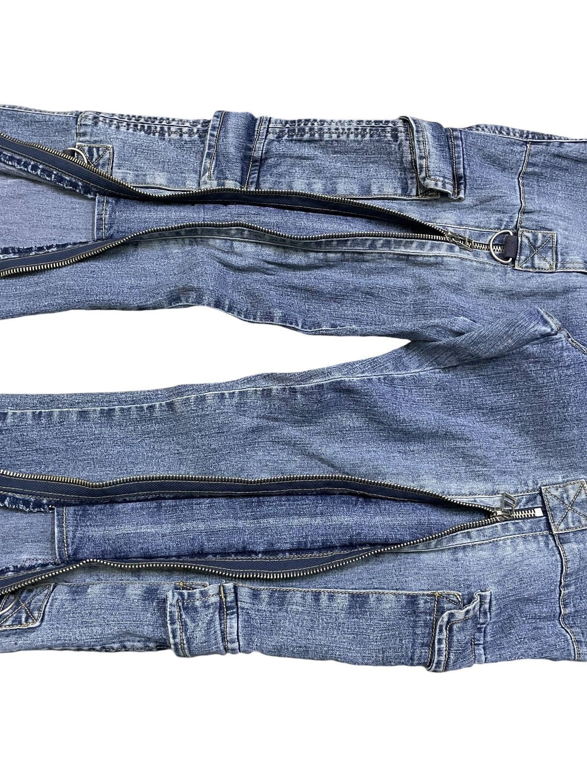5351 POUR LES HOMMES × Tornado Mart Super Flared Vanilla Star Asymmetrical Cargo Denim Pants Size US 32 / EU 48 - 6 Thumbnail