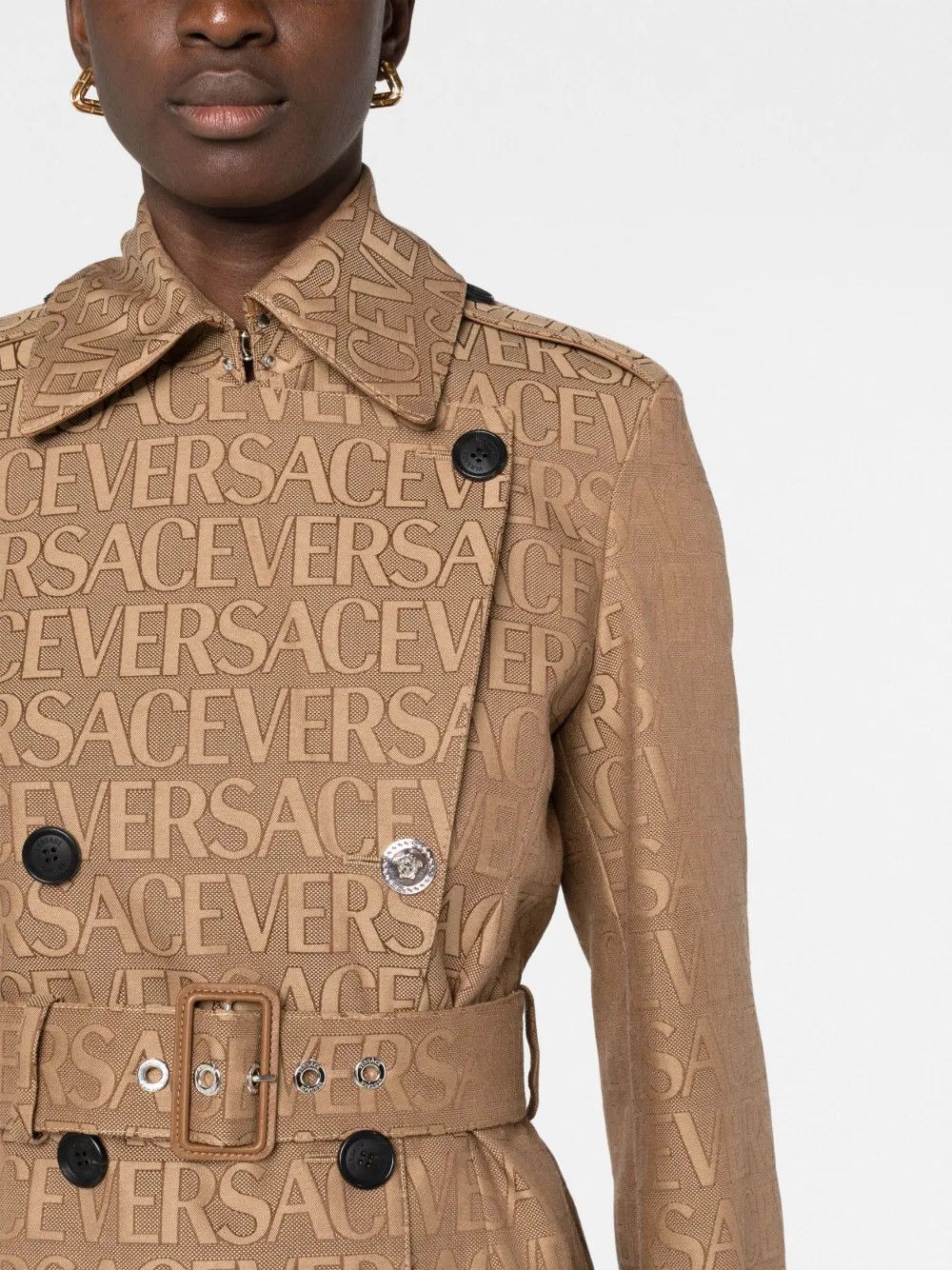Versace o1y0226 Trench Coat in Camel Size S / US 4 / IT 40 - 2 Thumbnail