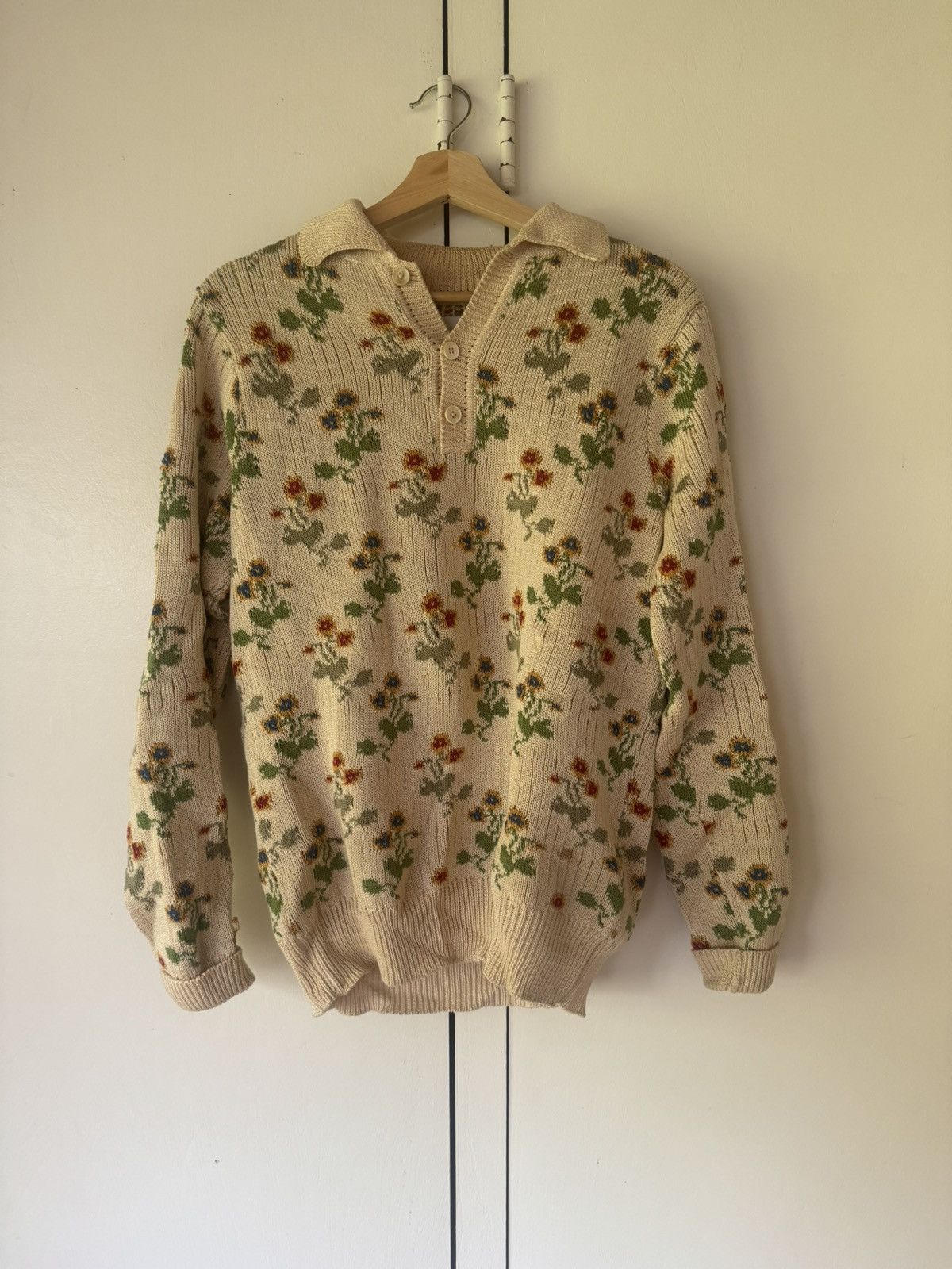 Corridor Corridor Floral Knit Polo Size US XS / EU 42 / 0 - 1 Thumbnail