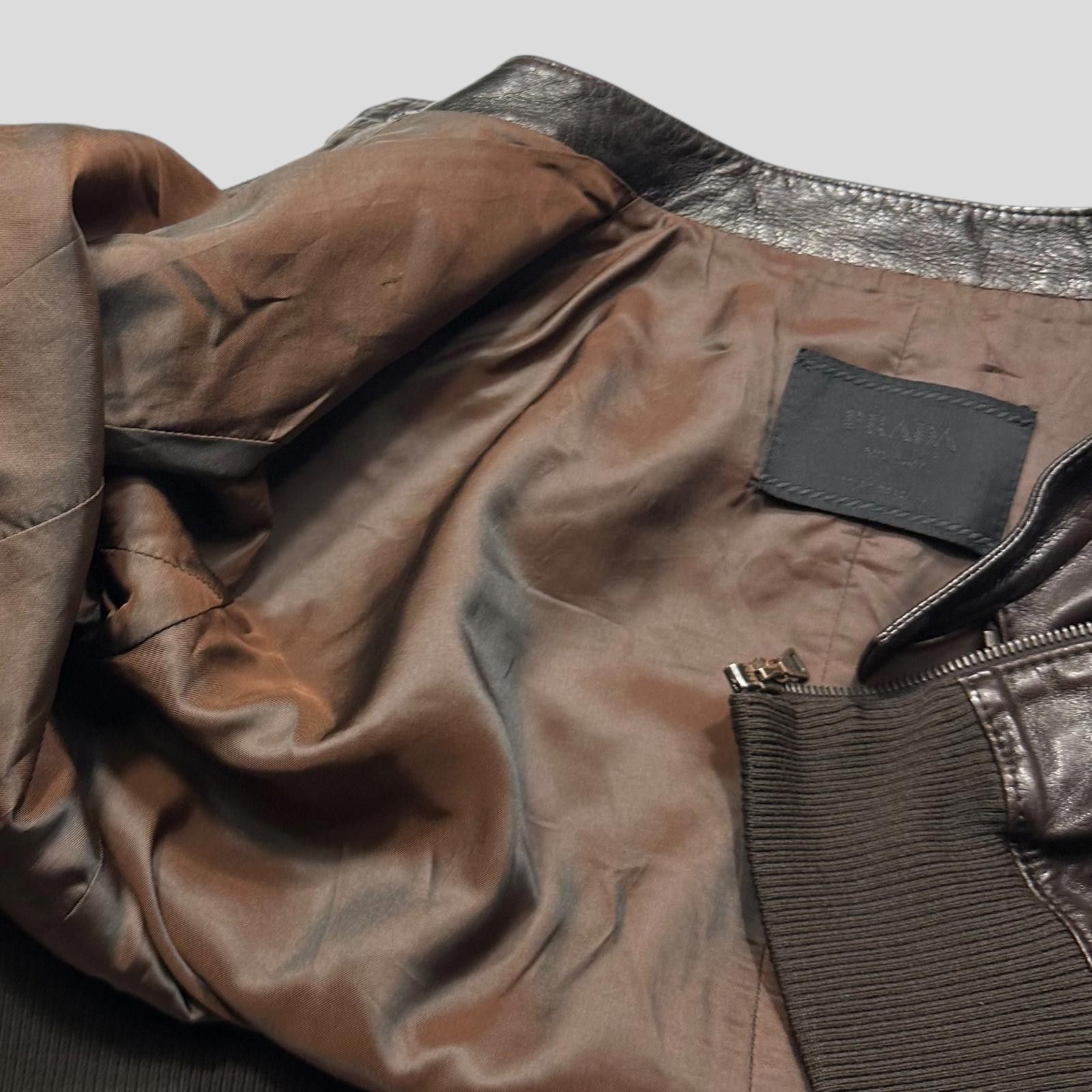 Prada Prada SS00 Iridescent Lined Ebony Leather Biker Jacket - M Size US M / EU 48-50 / 2 - 10 Thumbnail