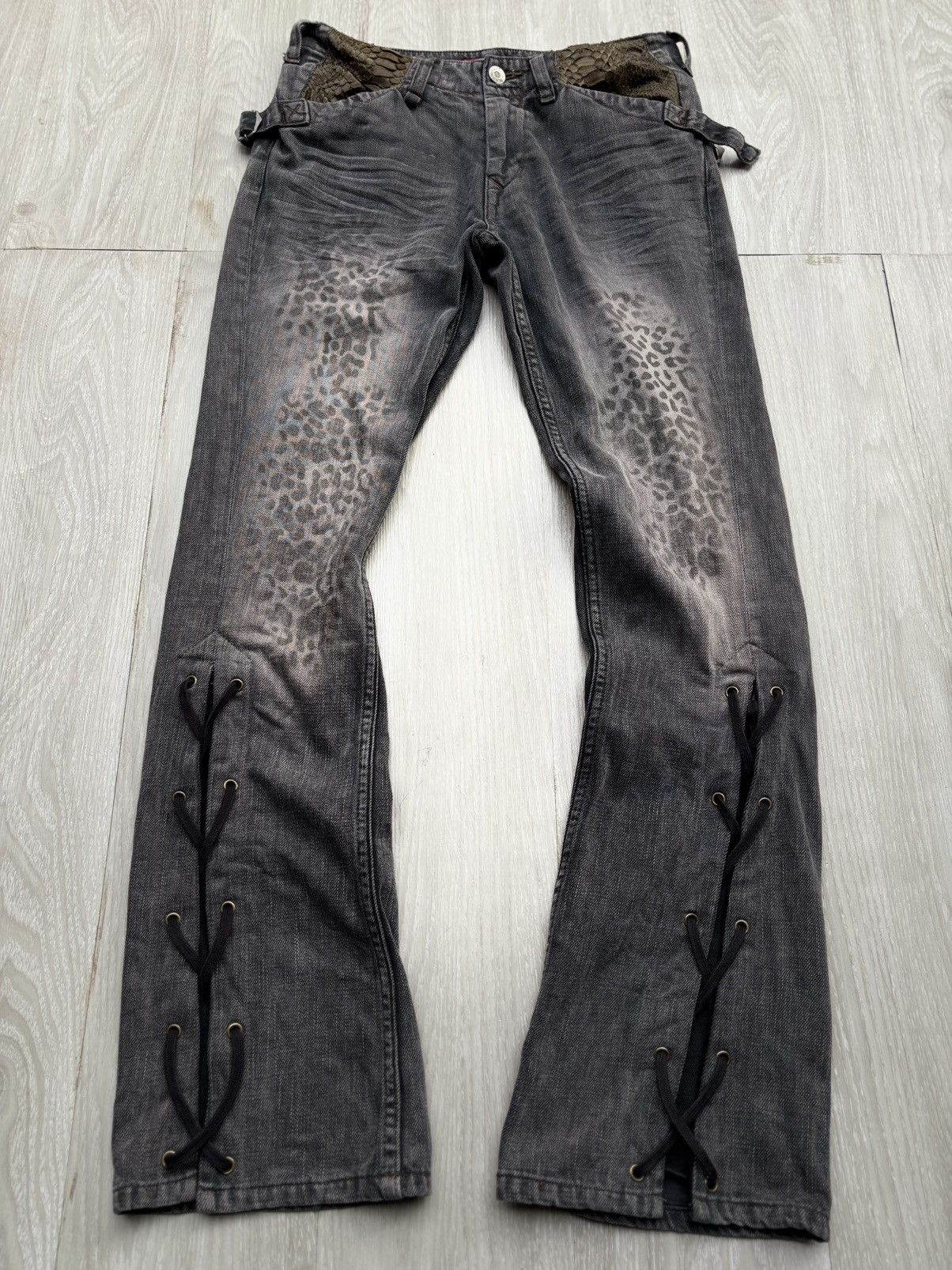 Japanese Brand SWEAT CAMEL lace up flare jeans Size US 26 / EU 42 - 1 Thumbnail