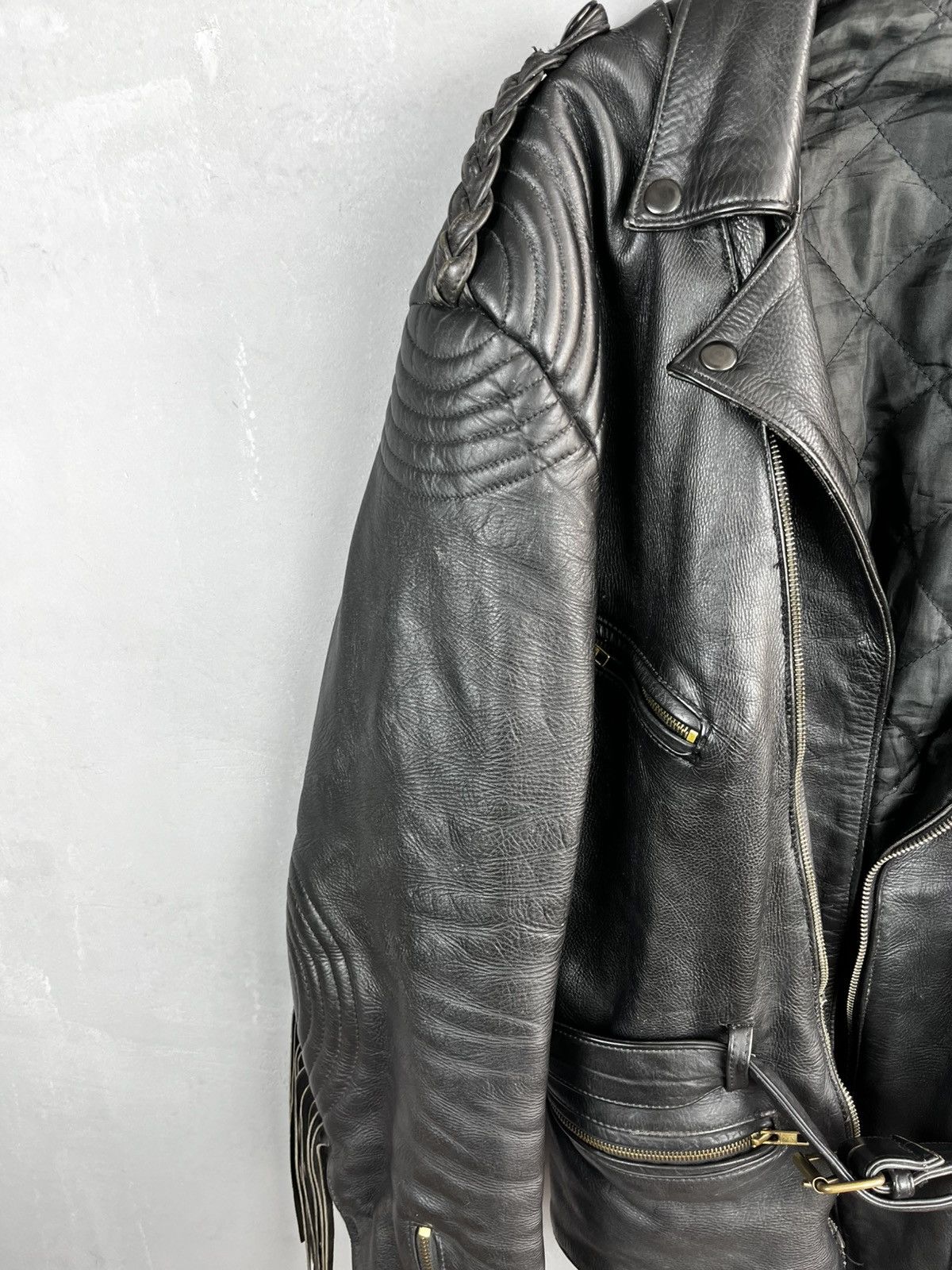 Genuine Leather × Leather × Vintage Leather Jacket vintage 90s Kurt Cobain style Size US L / EU 52-54 / 3 - 6 Thumbnail