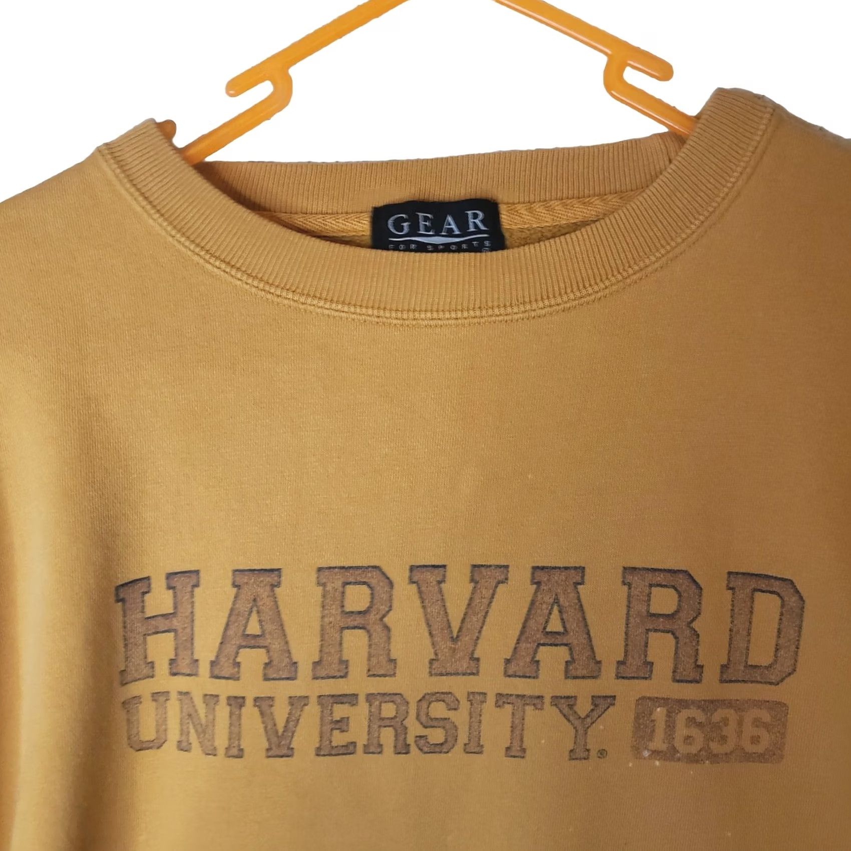 Vintage Gear for Sports Sweatshirt Men's Small Mustard Long Sleeve Harvard University Size US S / EU 44-46 / 1 - 4 Thumbnail