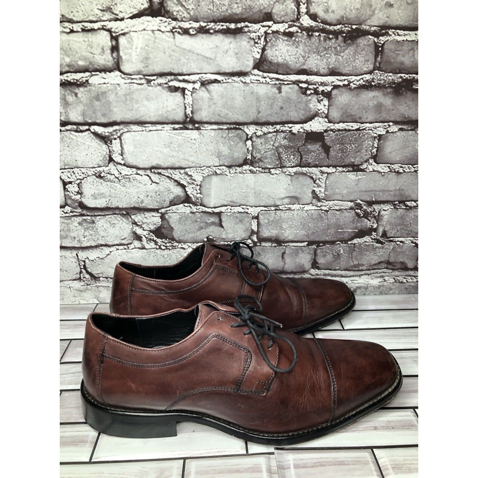 Johnston & Murphy J. Murphy Johnston & Murphy Burgundy Leather Oxfords Dress S Size US 10.5 / EU 43-44 - 12 Thumbnail