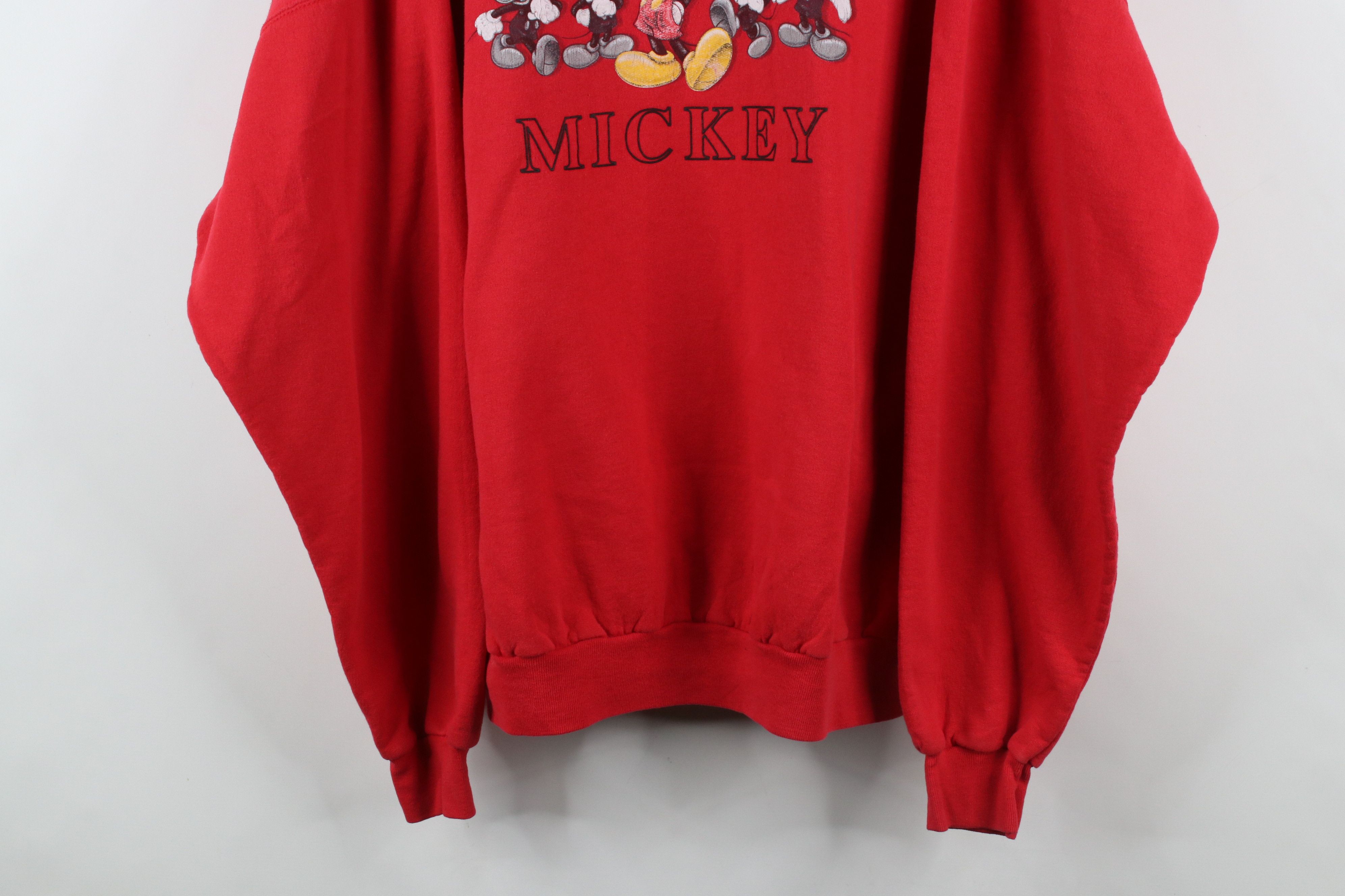Disney × Vintage Vintage 90s Disney Spell Out Mickey Mouse Sweatshirt Red Size US XXL / EU 58 / 5 - 3 Thumbnail