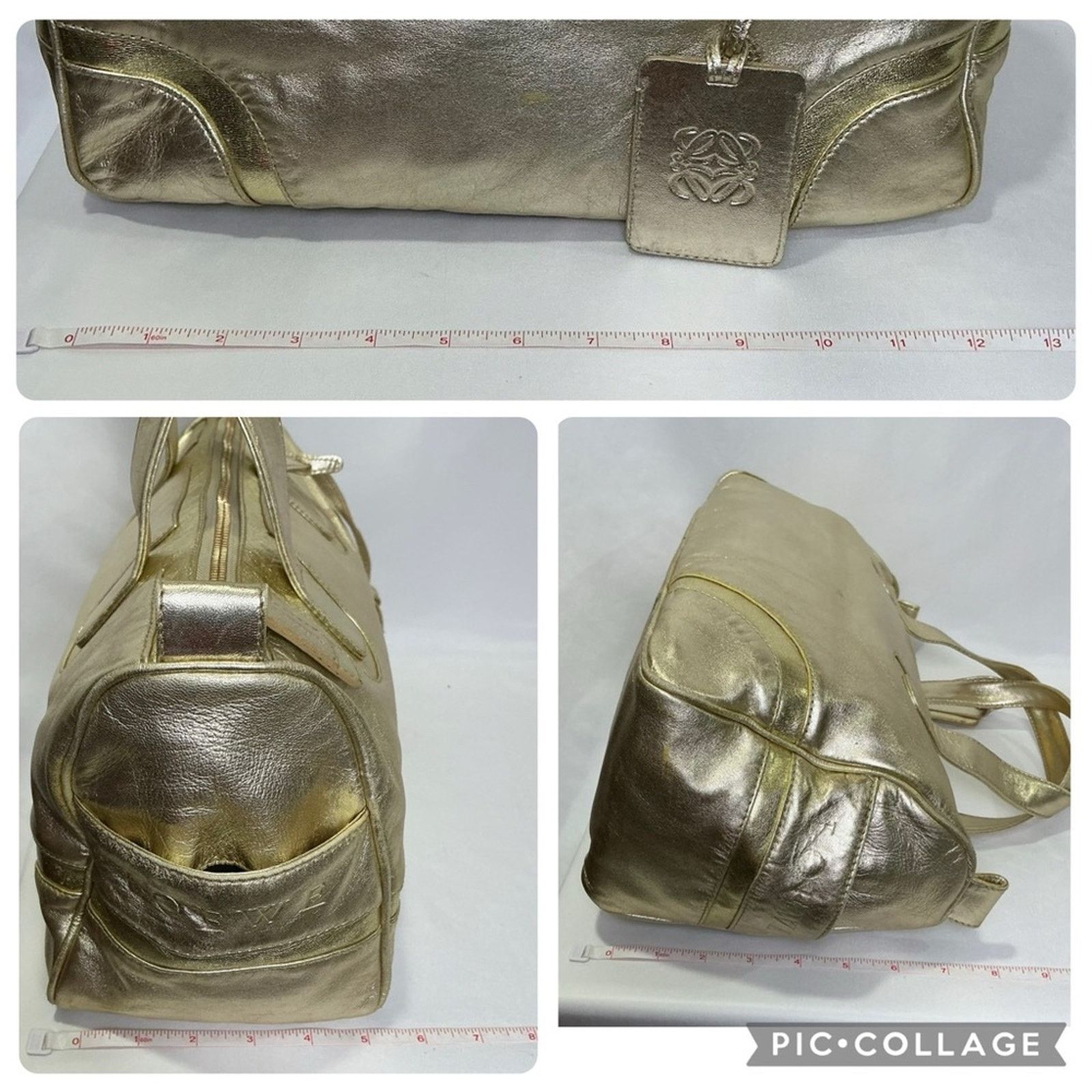 Loewe Loewe Leather Gold Amazona Satchel Bag with Glossy Finish Size ONE SIZE - 16 Thumbnail