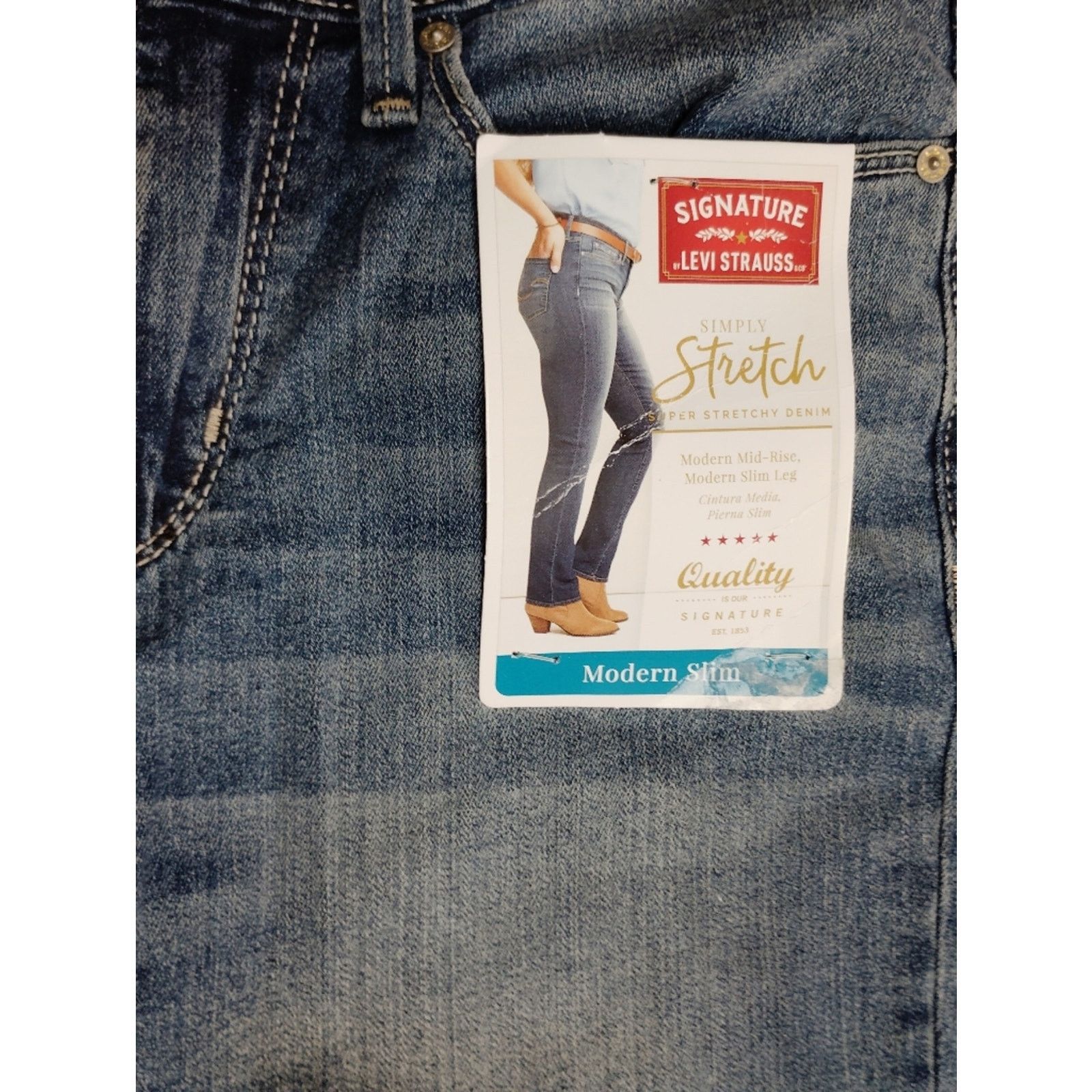 Levi's Signature by Levi Strauss Light Wash Skinny Jeans Size 26" / US 2 / IT 38 - 3 Thumbnail