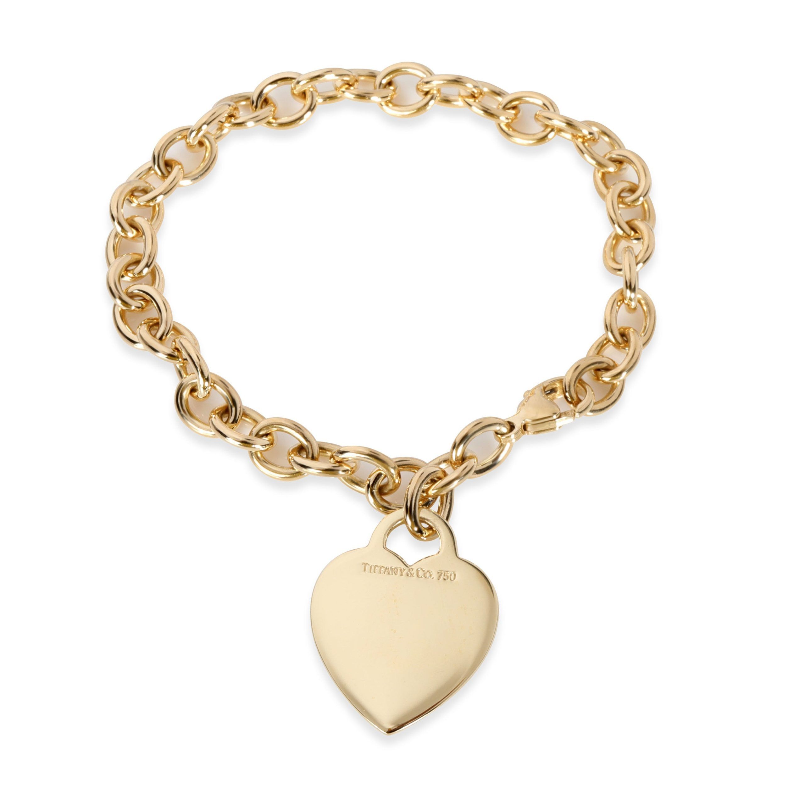 image of Tiffany Co Tiffany & Co. Return To Tiffany Medium Heart Tag Bracelet In 18Kt Yellow Gold, Women's