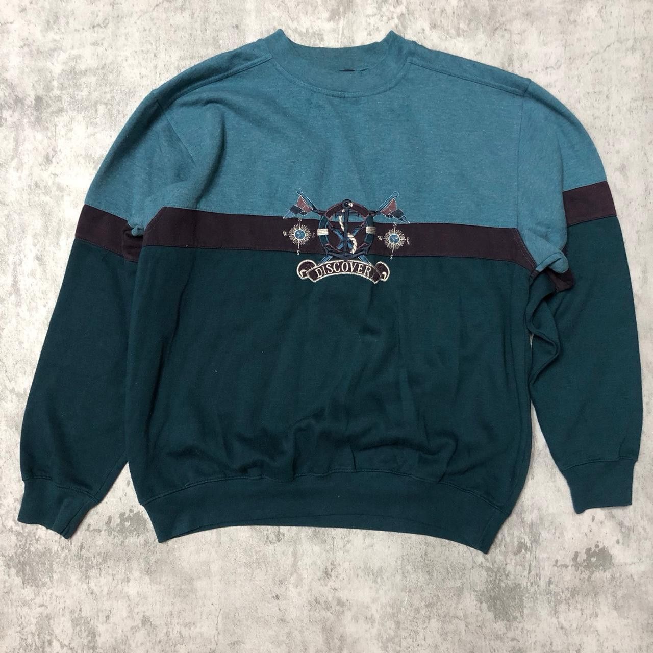 Springfield 90s Springfield crewneck sweatshirt in blue and green Size US M / EU 48-50 / 2 - 1 Thumbnail