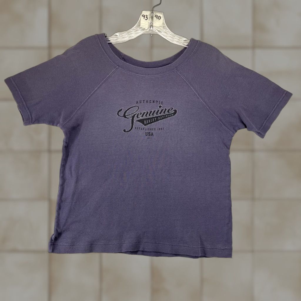 Harley Davidson VINTAGE Harley-Davidson T Shirt Women Purple Glitter 90s Y2K Biker Grunge Logo Crew Neck Short Sleeve Large Size L / US 10 / IT 46 - 1 Thumbnail