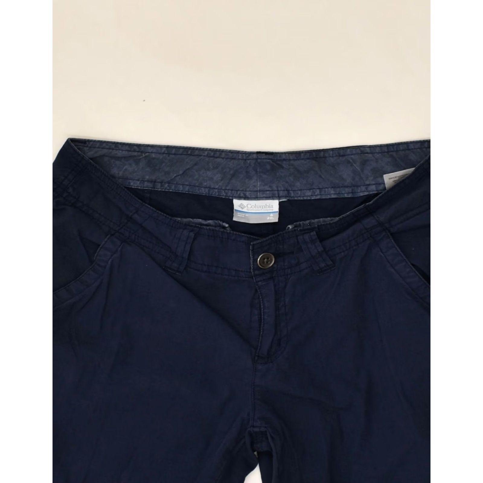 Vintage COLUMBIA Womens Slim Capri Trousers Navy Blue Small US 4 W30 L20 Cotton Size 28" / US 6 / IT 42 - 3 Thumbnail