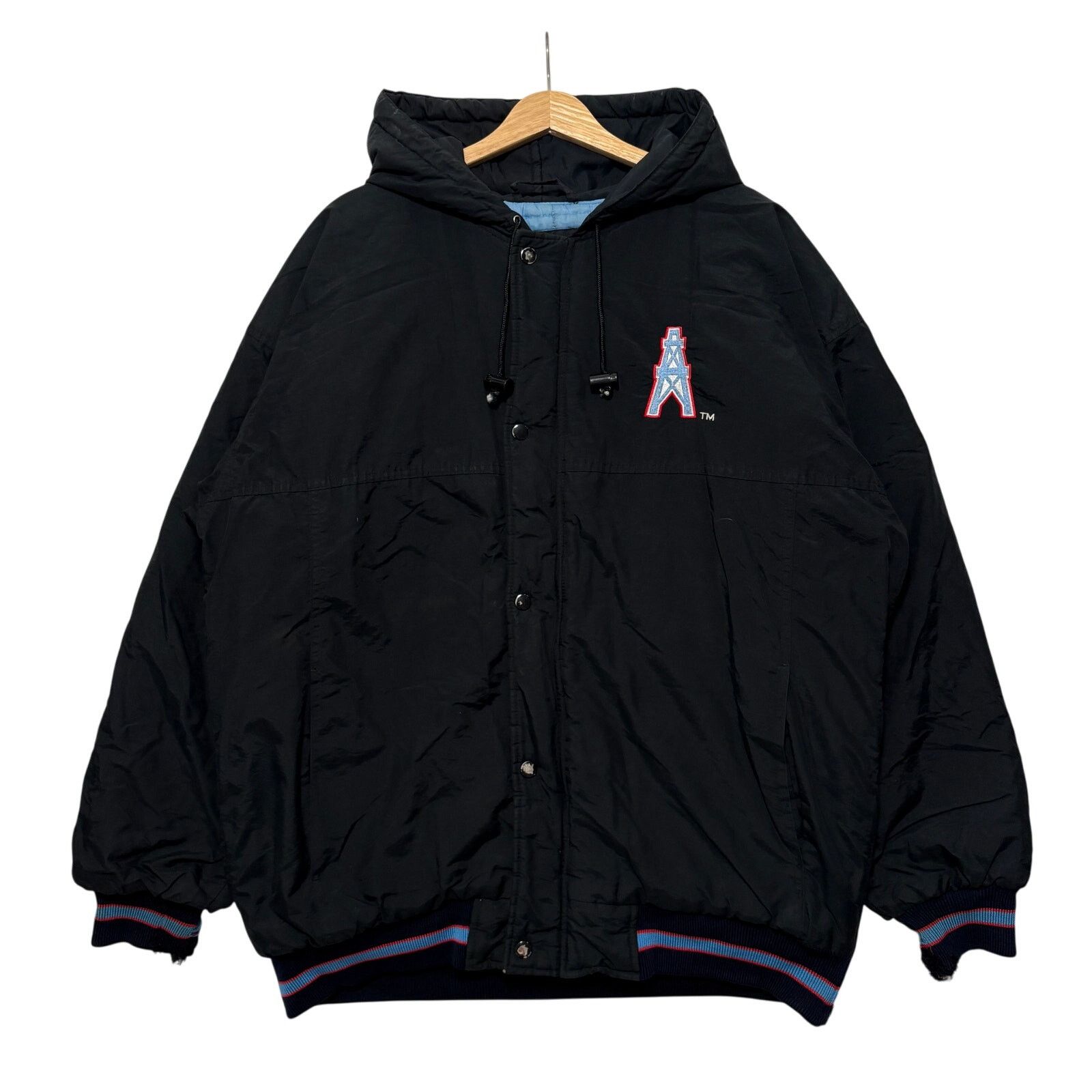 Starter VTG 80s Houston Oilers NFL Starter Zip Up Puffer Jacket L Size US L / EU 52-54 / 3 - 1 Thumbnail