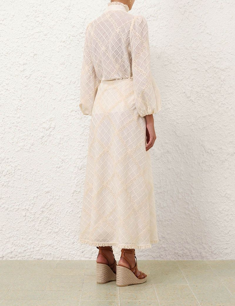 Zimmermann oc11z0226 Tallow Lace Trim Bias Skirt In Ivory Size 30" / US 8 / IT 44 - 6 Thumbnail