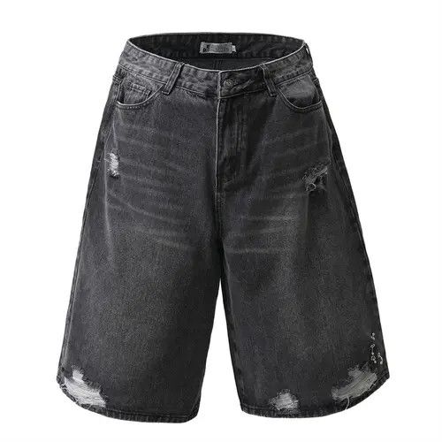 VIBE Washed straight men's metal loose ripped denim shorts y2k Size US 32 / EU 48 - 1 Thumbnail