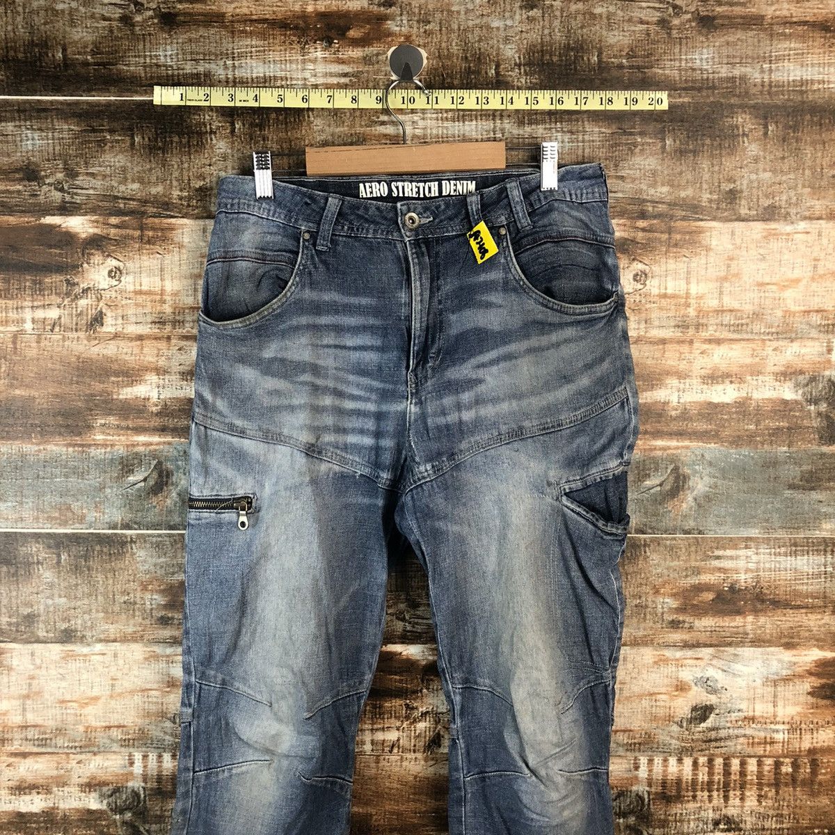 Japanese Brand Aero Light Bleu Distressed Denim Pants #A2108 Size US 32 / EU 48 - 4 Thumbnail