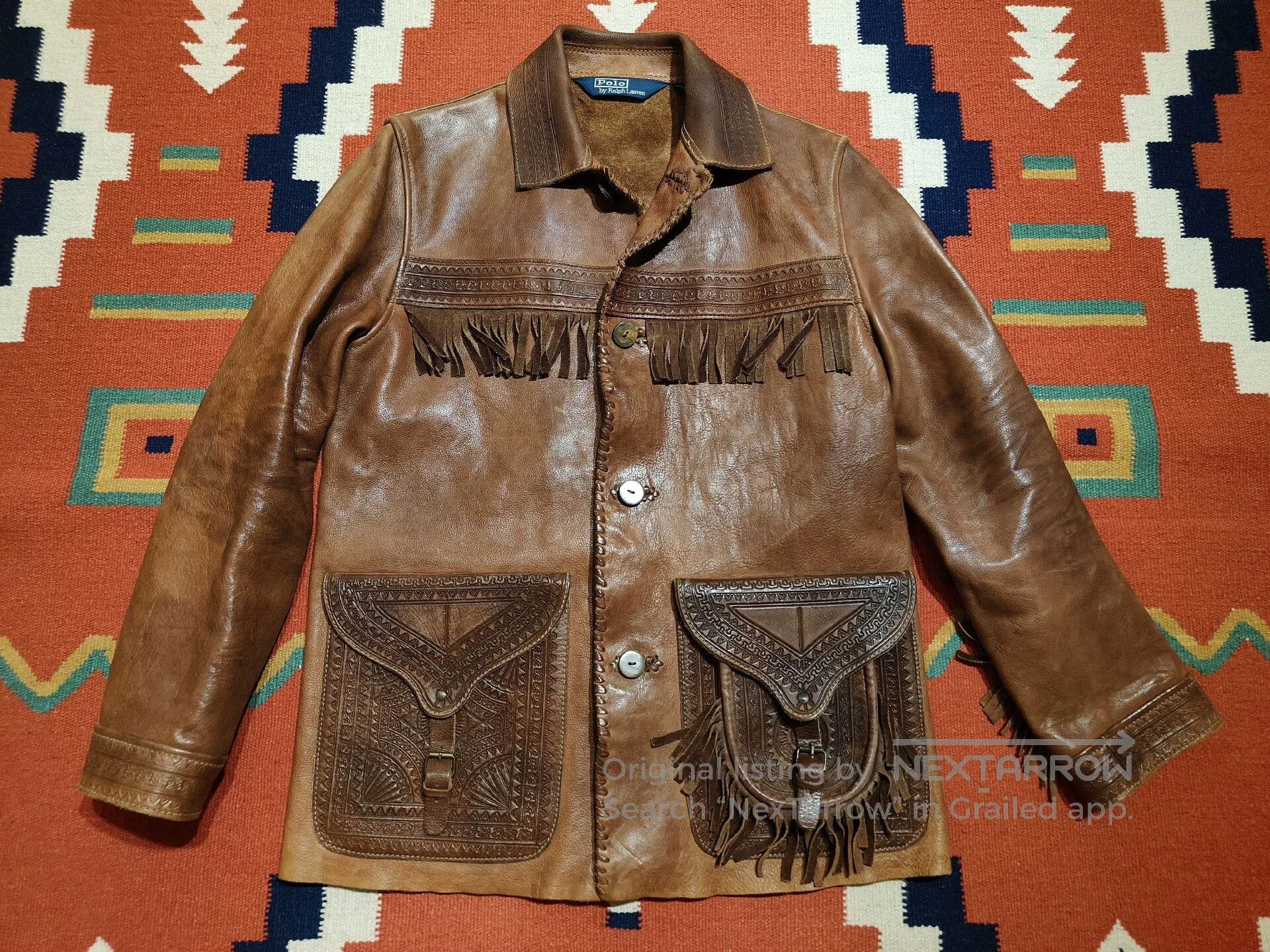 VINNY's Vintage Ralph Lauren Fringed Leather Jacket. Size US M / EU 48-50 / 2 - 1 Thumbnail