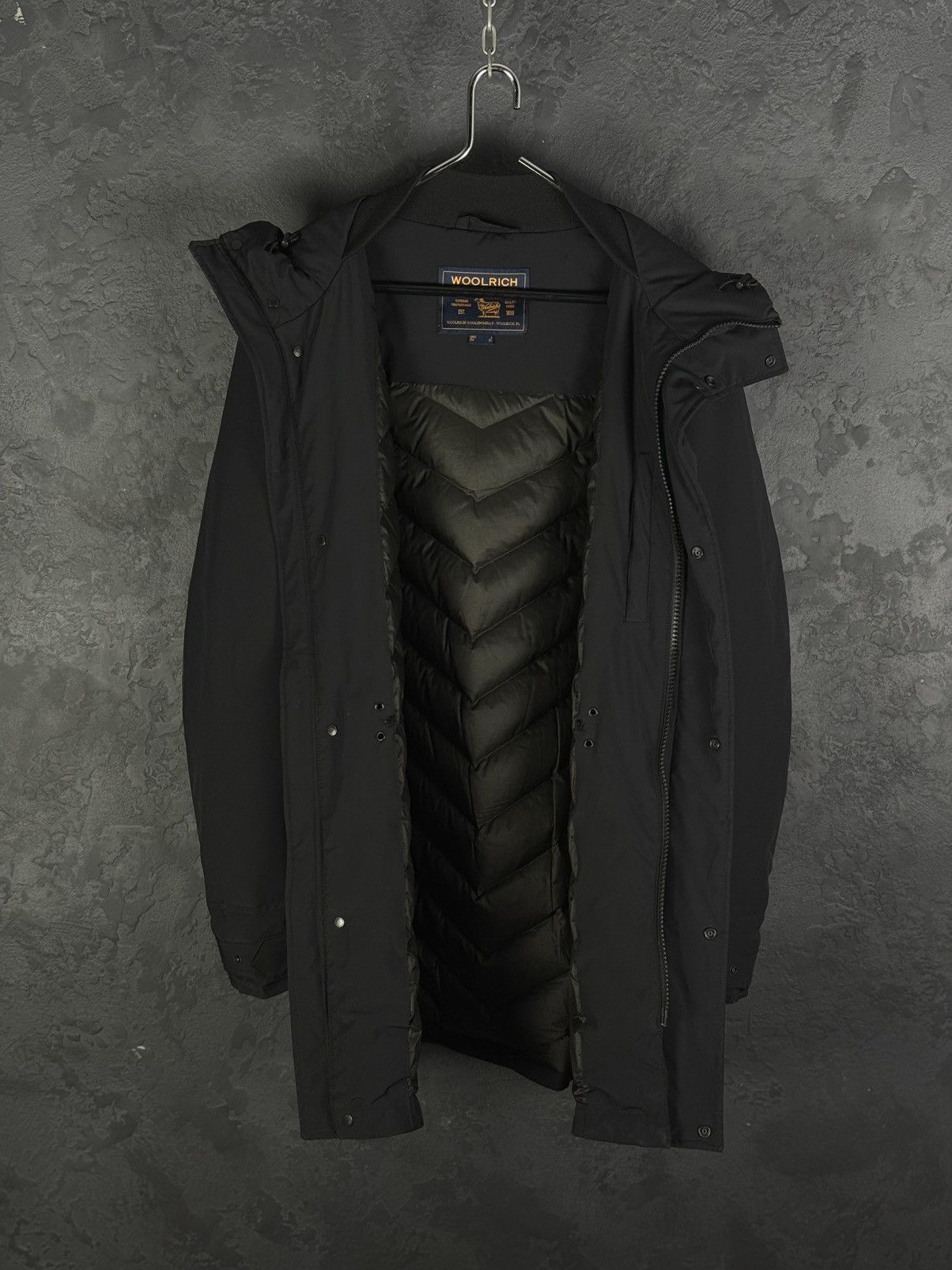 Woolrich Woolen Mills Woolrich Men’s Down Parka Black Hooded Jacket Size US L / EU 52-54 / 3 - 13 Thumbnail