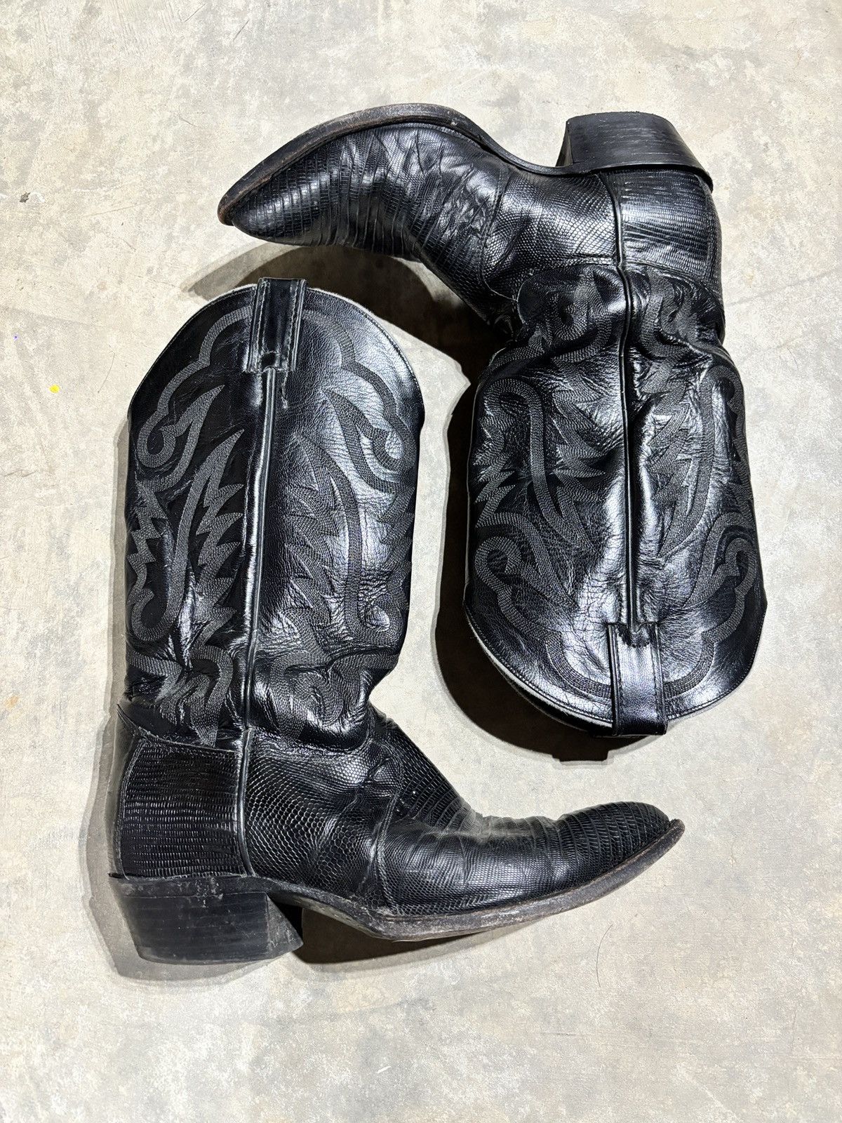 Justin Boots Vtg Justin Teju Lizard Cowboy Boots Size US 9 / EU 42 - 3 Thumbnail