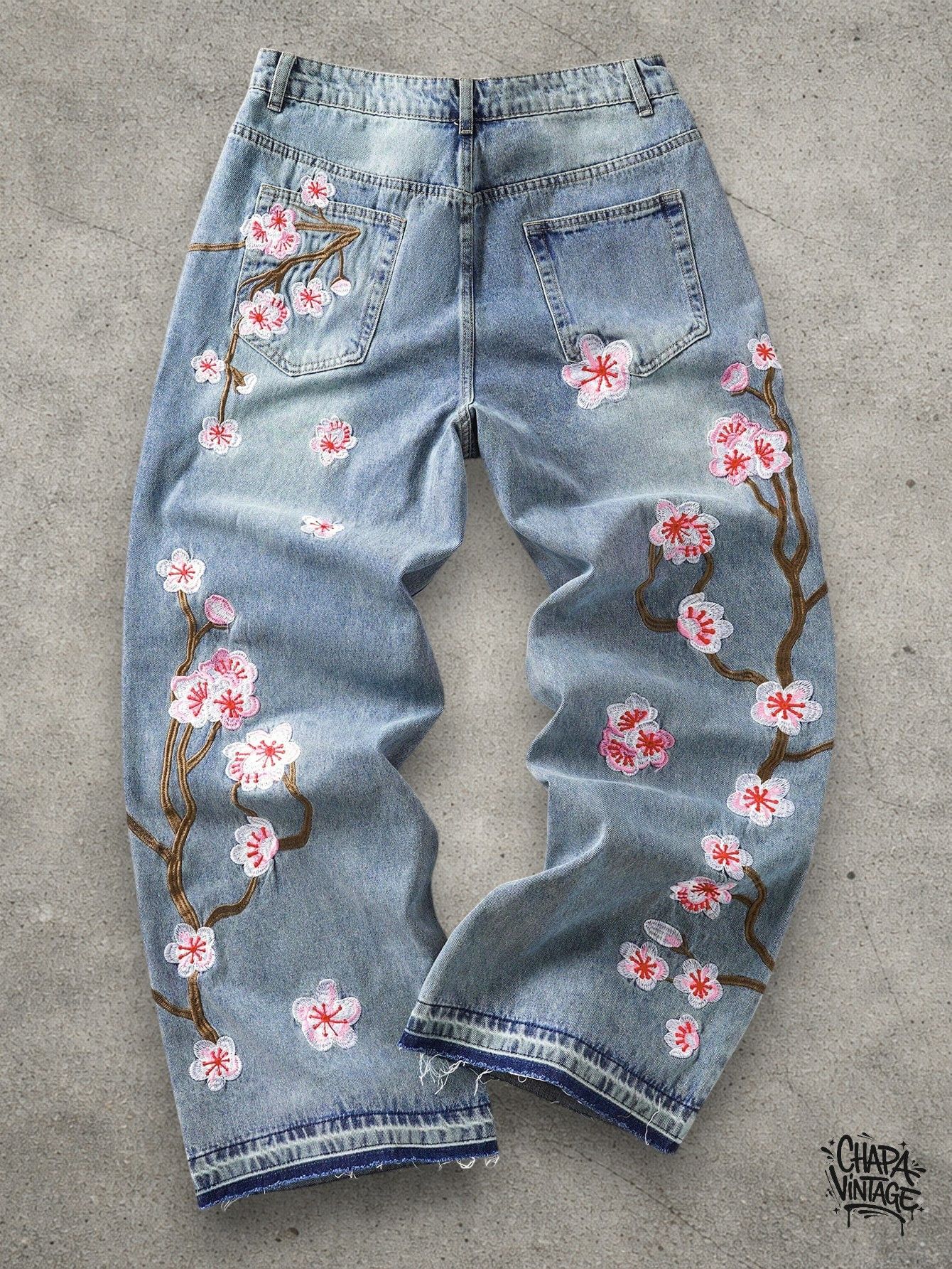 Japanese Brand Floral washed jeans Size US 32 / EU 48 - 2 Thumbnail
