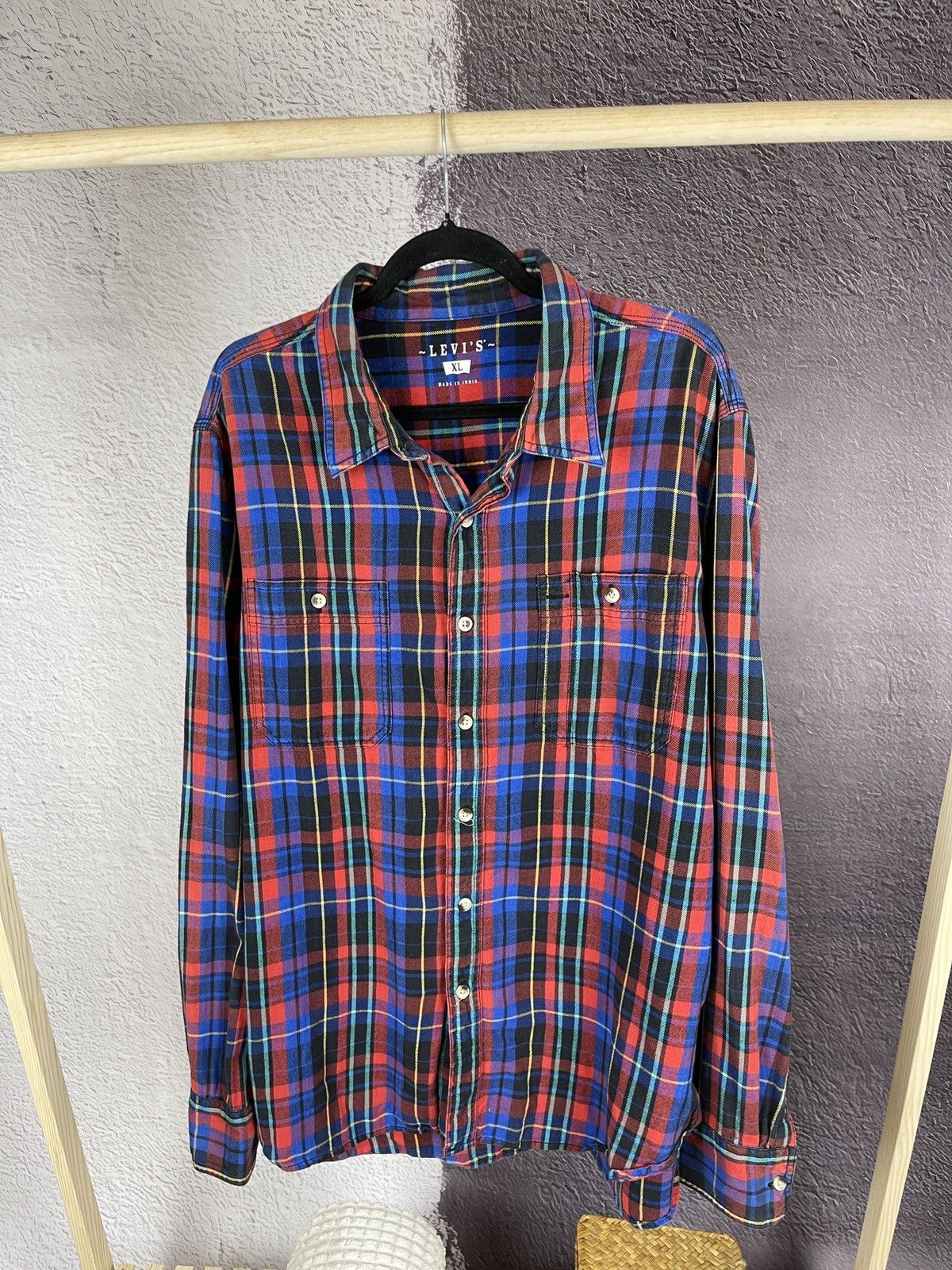 Flannel Levi’s vintage y2k multicolour flannel long sleeve shirt Size US XL / EU 56 / 4 - 1 Thumbnail