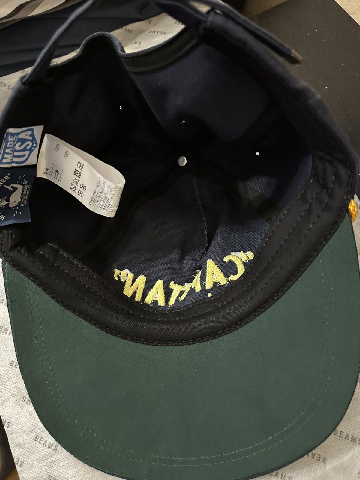 Beams Plus Beam Plus/Japan x Quaker Marine Supply 6 Panel Hat Navy Blue Size ONE SIZE - 2 Thumbnail