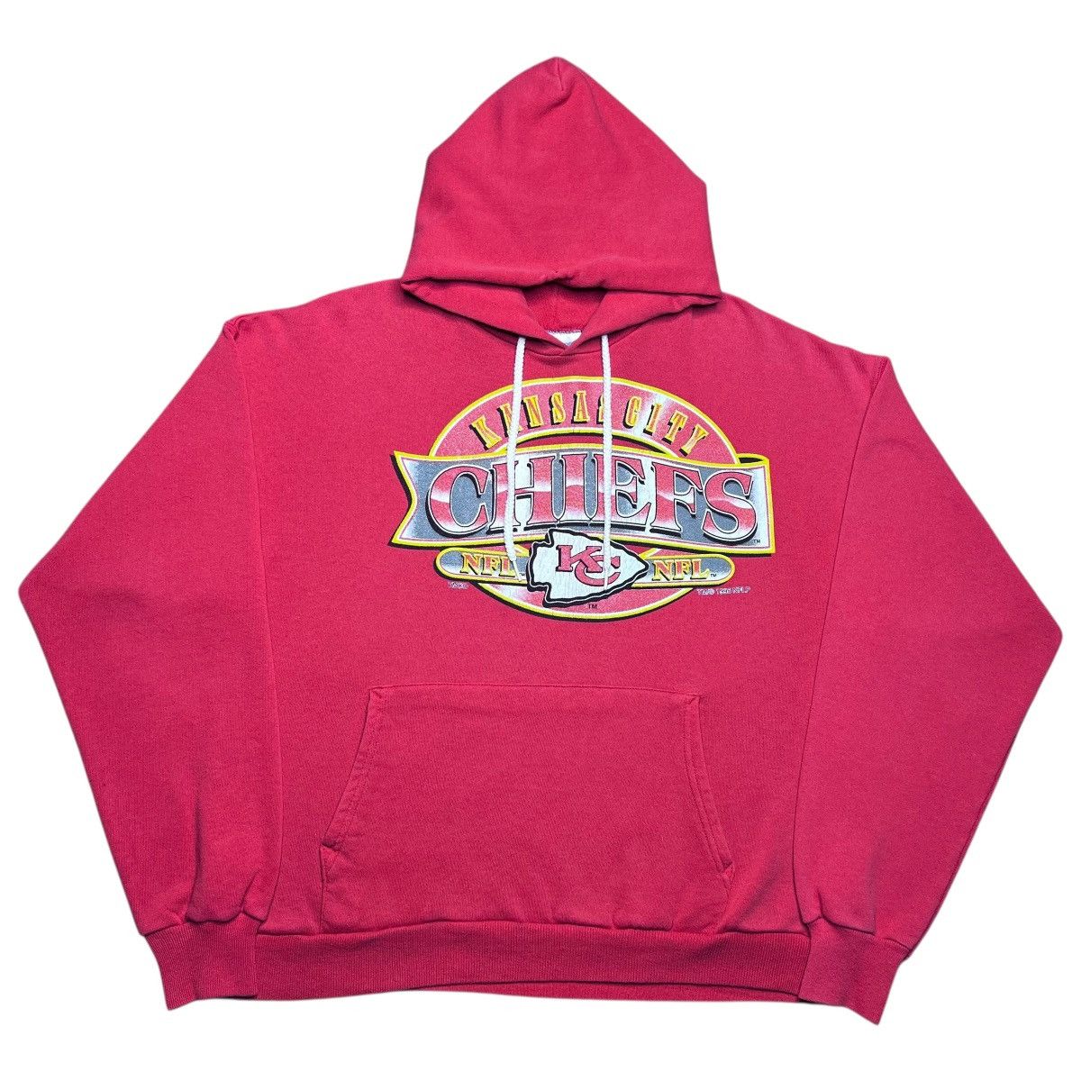 NFL Vtg 1995 NFL Kansas City Chiefs Spell Out 3D Print Hoodie Size US XL / EU 56 / 4 - 1 Thumbnail
