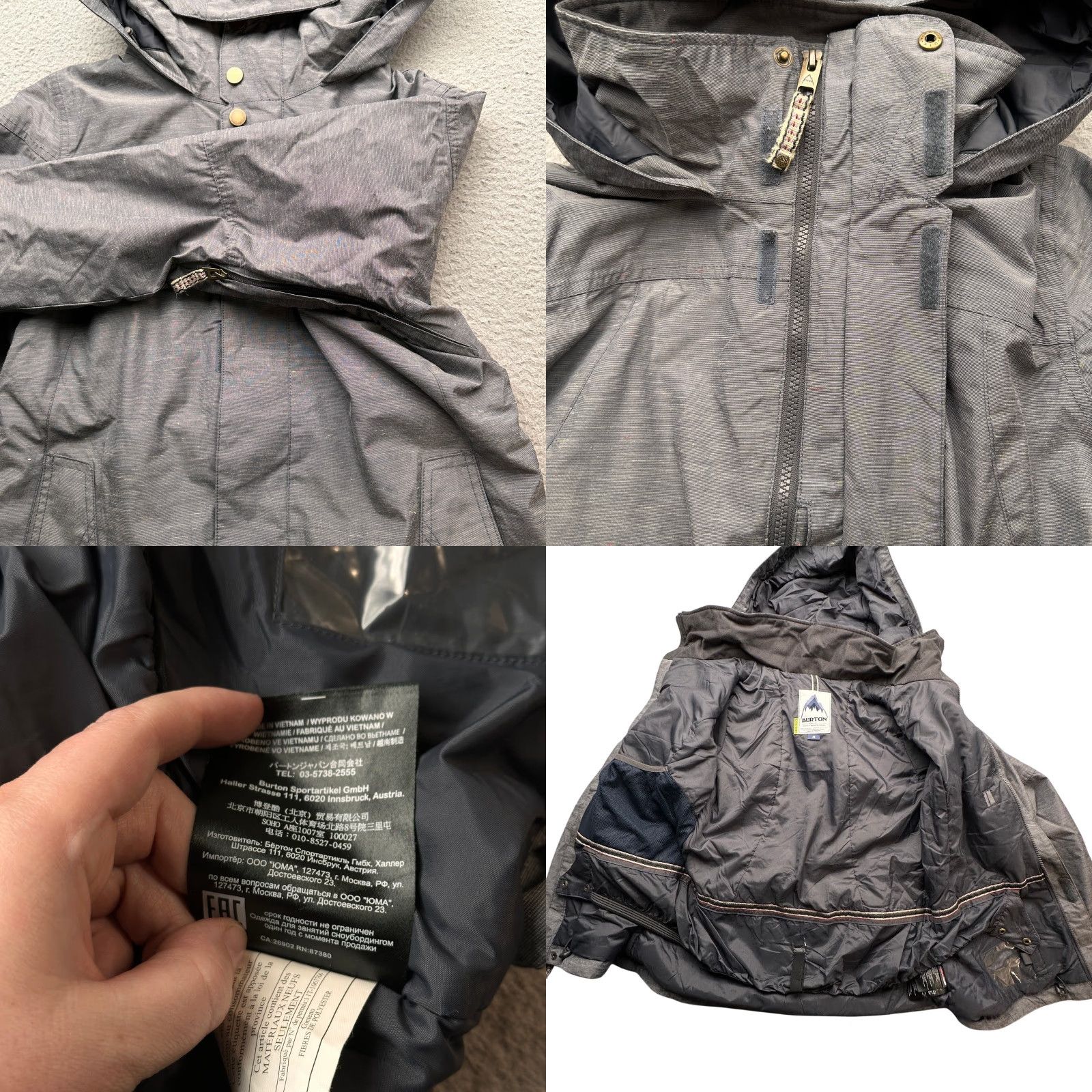 Burton Burton Jacket Mens Medium Hooded DryRide Thermolite Gray Insulated Ski Jacket Size US M / EU 48-50 / 2 - 9 Thumbnail
