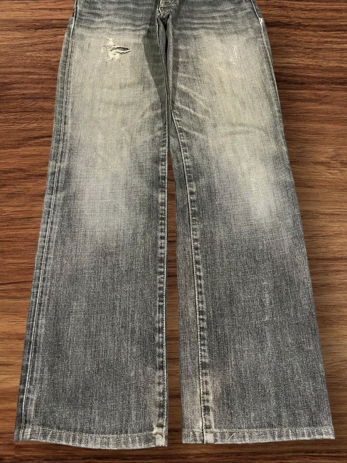 Japanese Brand × Jun Takahashi × Uniqlo Vintage Japanese Brand Uniqlo Rusty Grey Washed Frayed Jeans Size US 28 / EU 44 - 7 Thumbnail