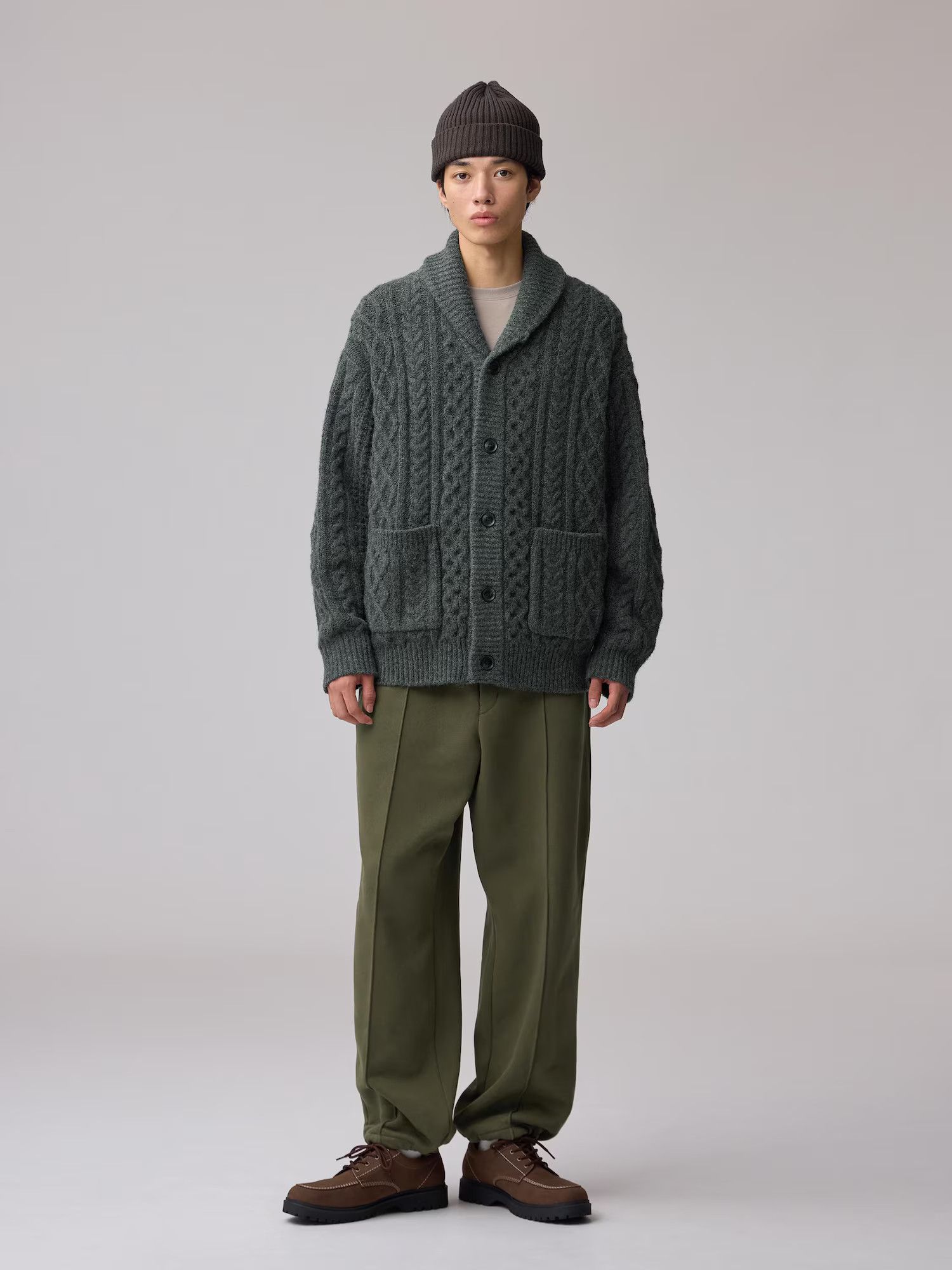 GU GU Engineered Garments Cable Shawl Cardigan Gray Size XL Size US XL / EU 56 / 4 - 6 Thumbnail