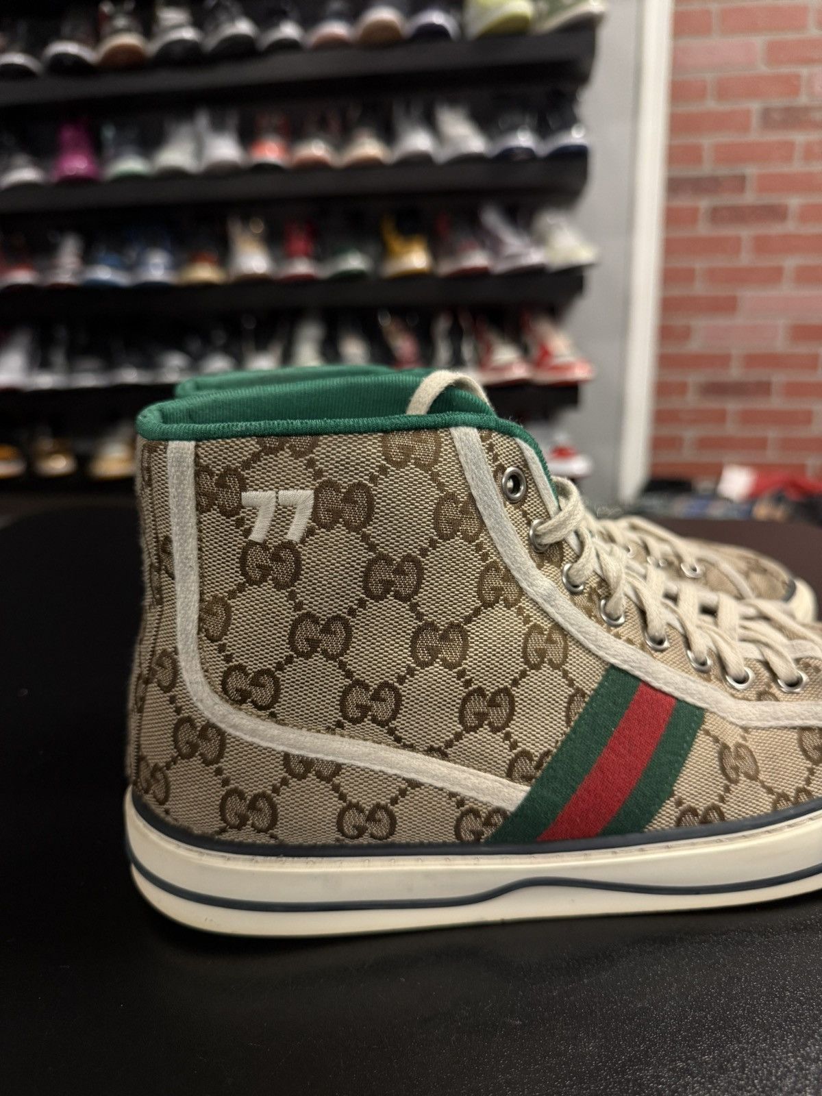 Gucci Gucci High Top 77 Tennis Sneakers Size 7.5G/8M Size US 8 / EU 41 - 14 Thumbnail