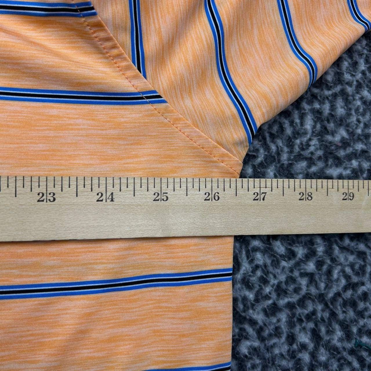 Footjoy Foot Joy Polo Shirt Men Orange Blue Striped Collared 2XL Size US XXL / EU 58 / 5 - 6 Thumbnail