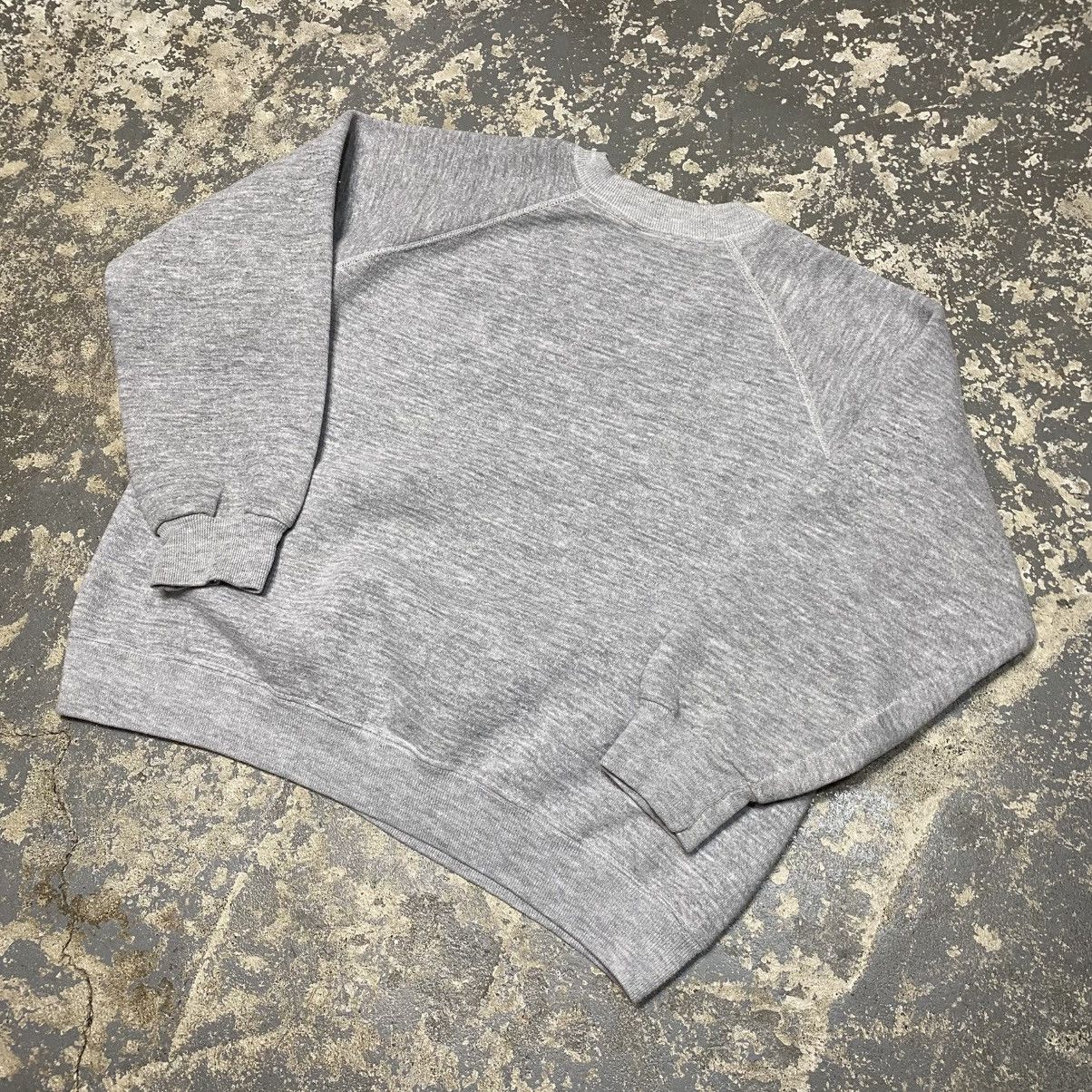 Vintage True Vintage Blank Grey 70s Crewneck Sweatshirt Size US L / EU 52-54 / 3 - 8 Thumbnail