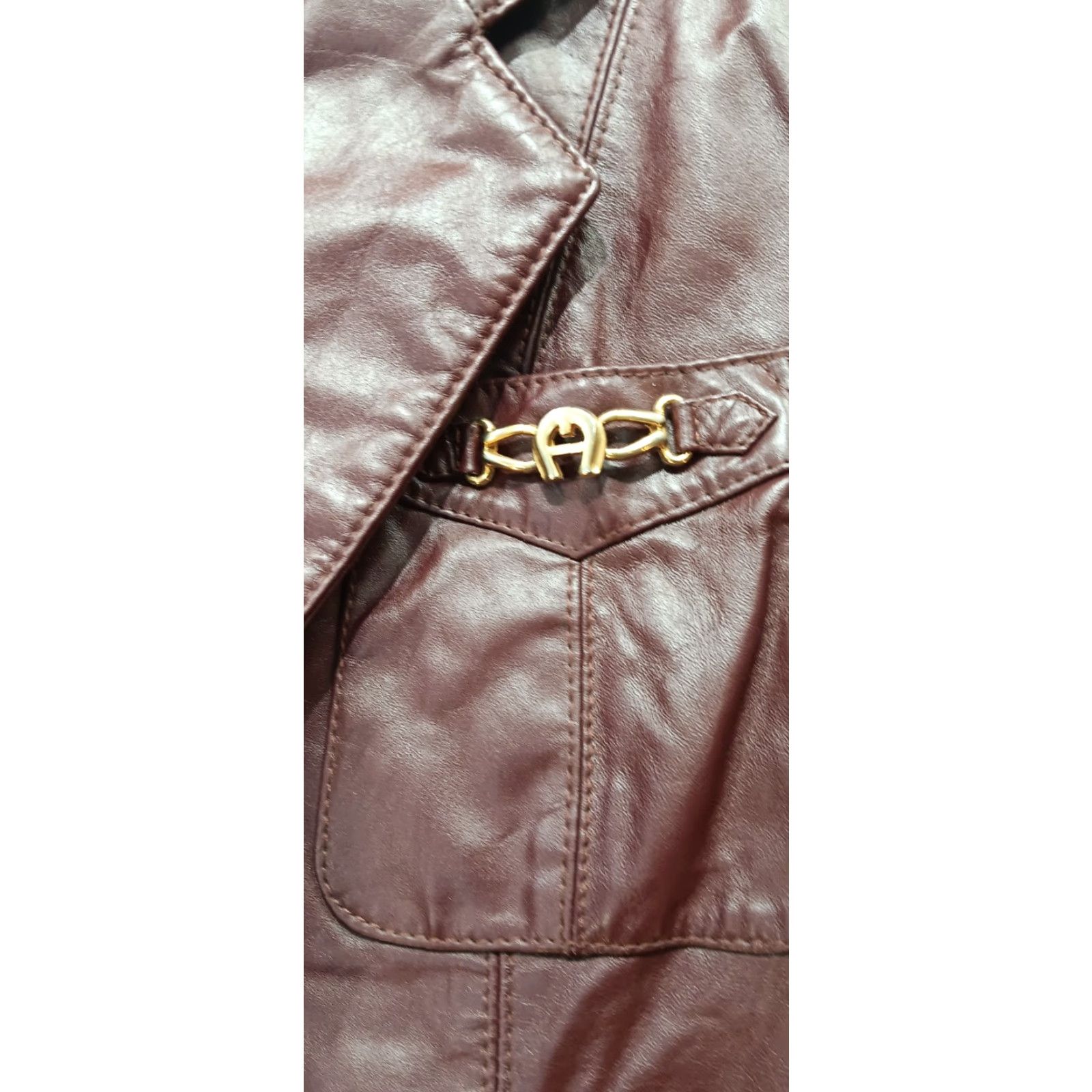 Etienne Aigner VINTAGE Etienne Aigner Women's Blazer Leather Burgundy Ox Blood 8 XS? Ladies? Size M / US 6-8 / IT 42-44 - 3 Thumbnail