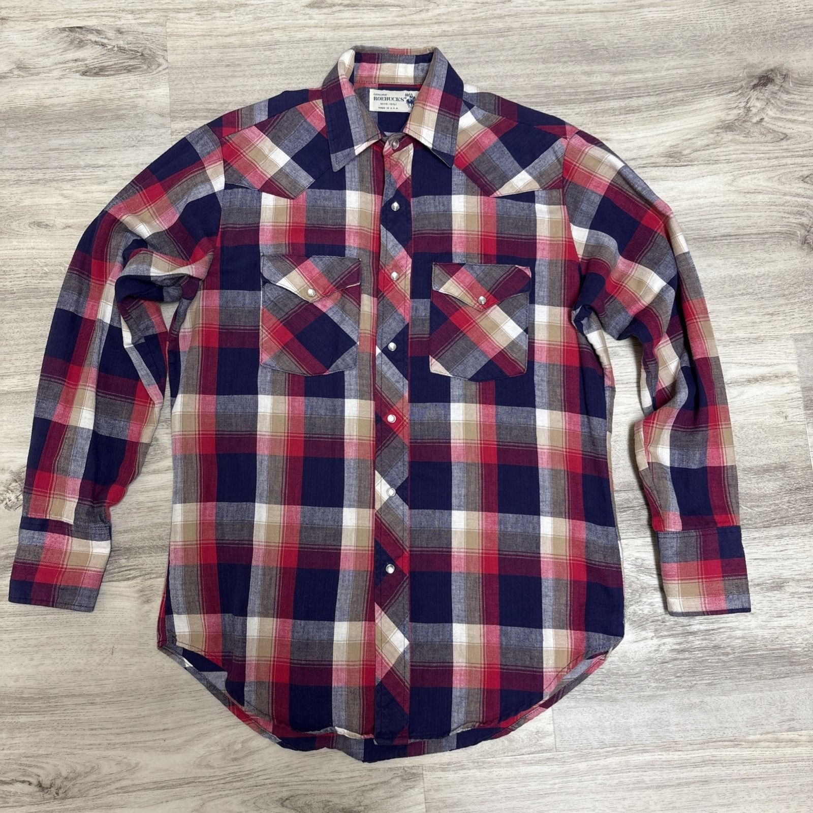 Other Vintage Plaid Flannel Shirt Genuine Roebucks USA Mens M 70s Size US M / EU 48-50 / 2 - 5 Thumbnail