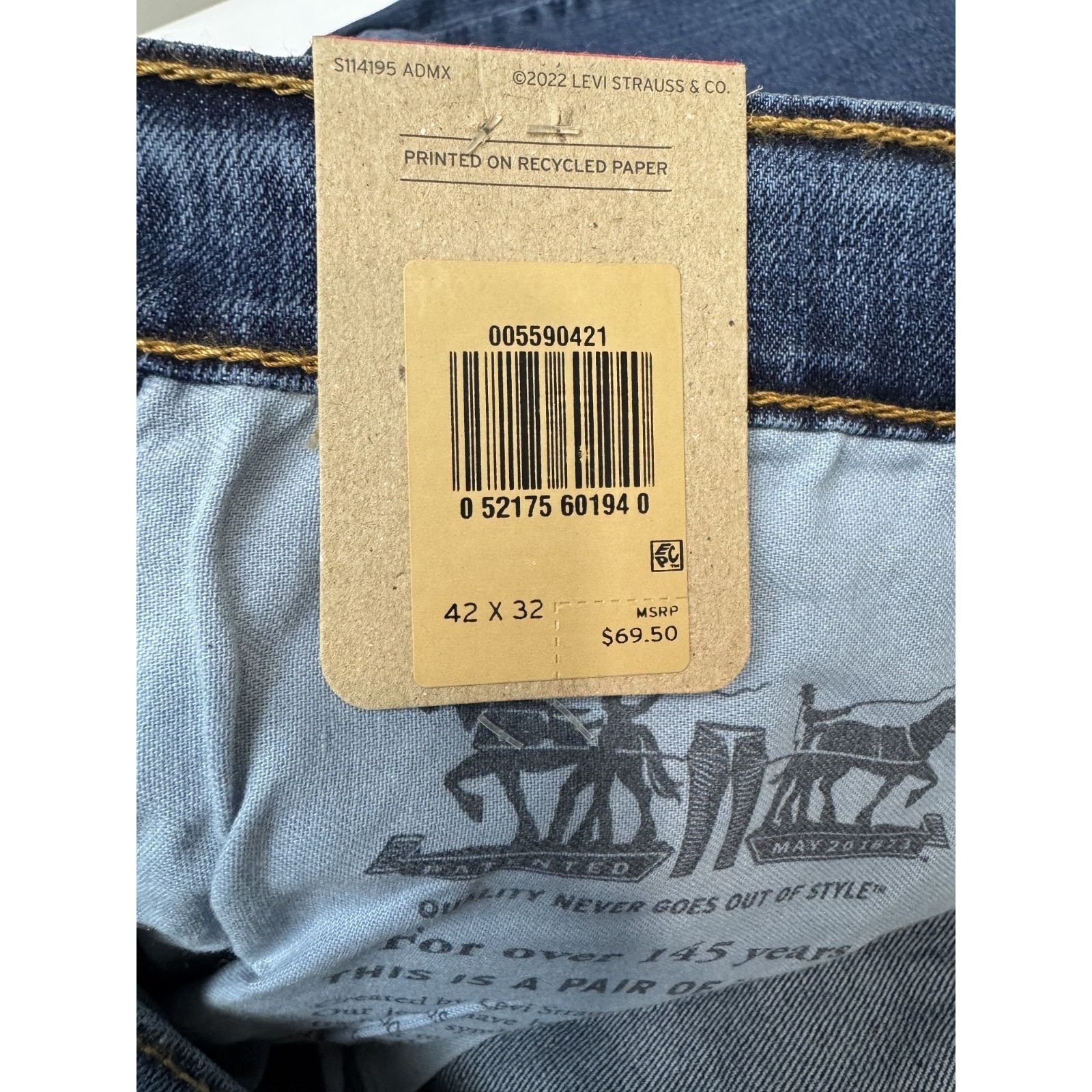Levi's NWT Levi's 559 Relaxed Straight Jeans Blue 42 * 32 Size US 42 / EU 58 - 8 Thumbnail