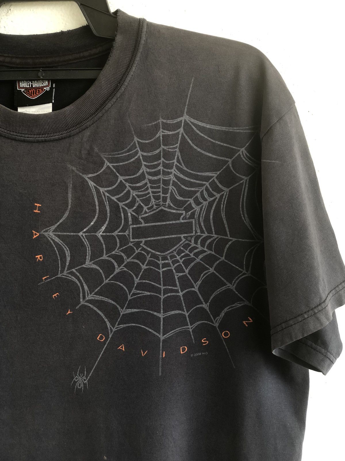 Harley Davidson Vintage 00s Harley Davidson Spider Web Faded Tee Size US L / EU 52-54 / 3 - 4 Thumbnail