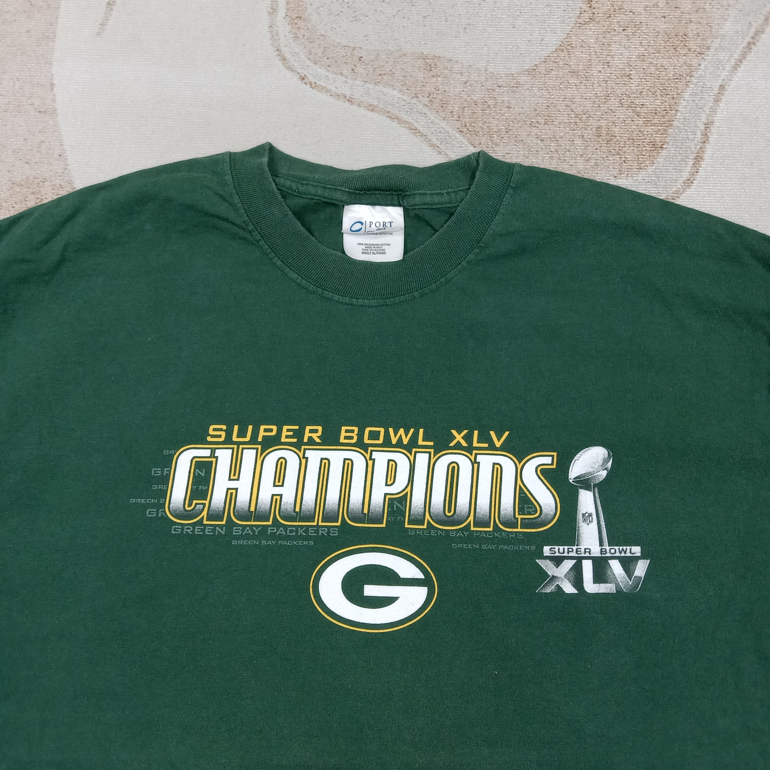 NFL Freen Bay Packers Super Bowl XLV Football Tshirt C285N15 Size US L / EU 52-54 / 3 - 2 Thumbnail