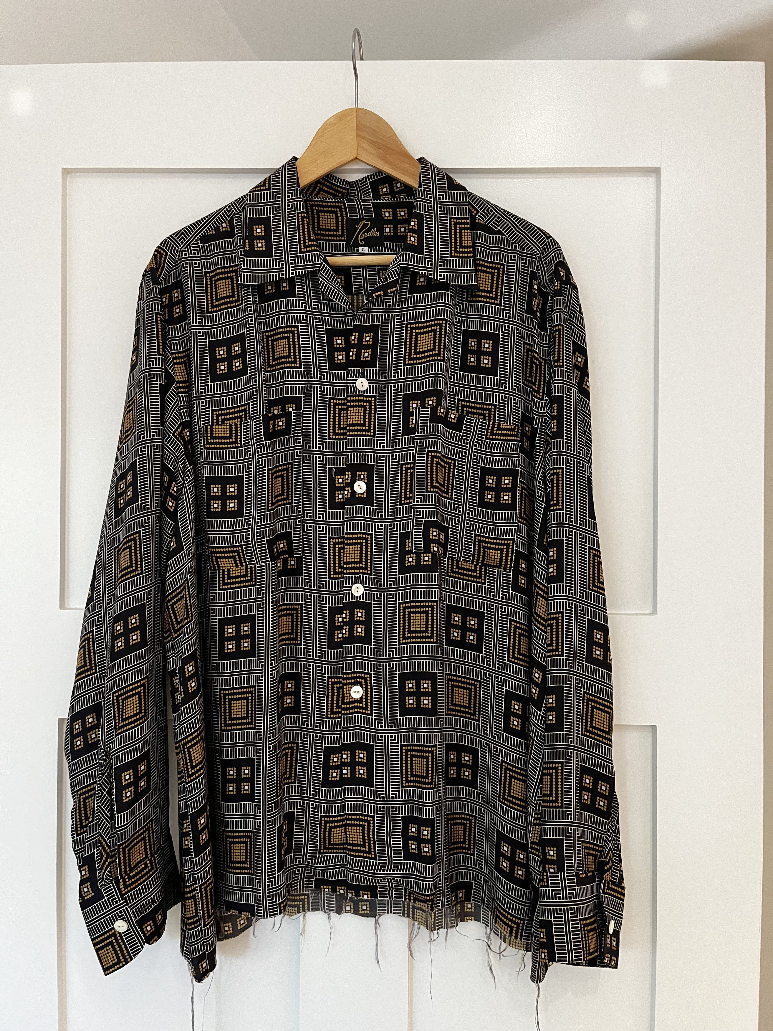 image of Needles Cut-Off Bottom One-Up Shirt in Navy, Men's (Size Large)