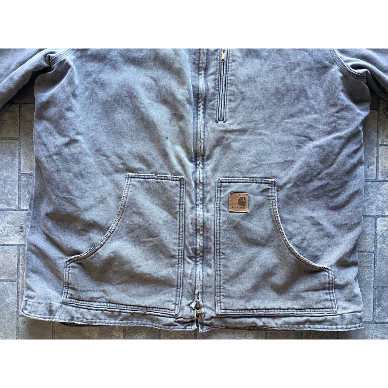 Carhartt VINTAGE Carhartt C61 GVL Jacket Coat Men’s XL Tall Gray Flaws Wear Distressed Size US XL / EU 56 / 4 - 3 Thumbnail